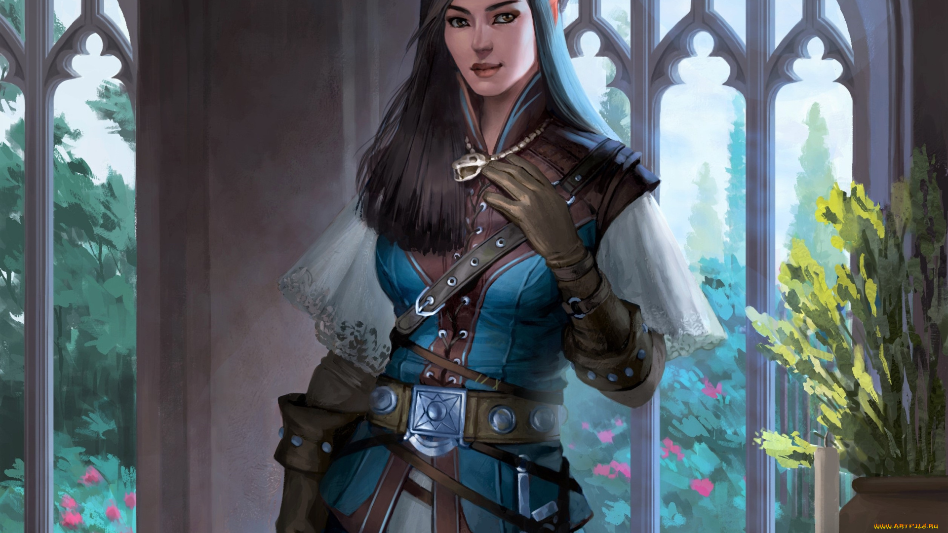 видео, игры, pathfinder, , wrath, of, the, righteous, девушка, кулон, окна