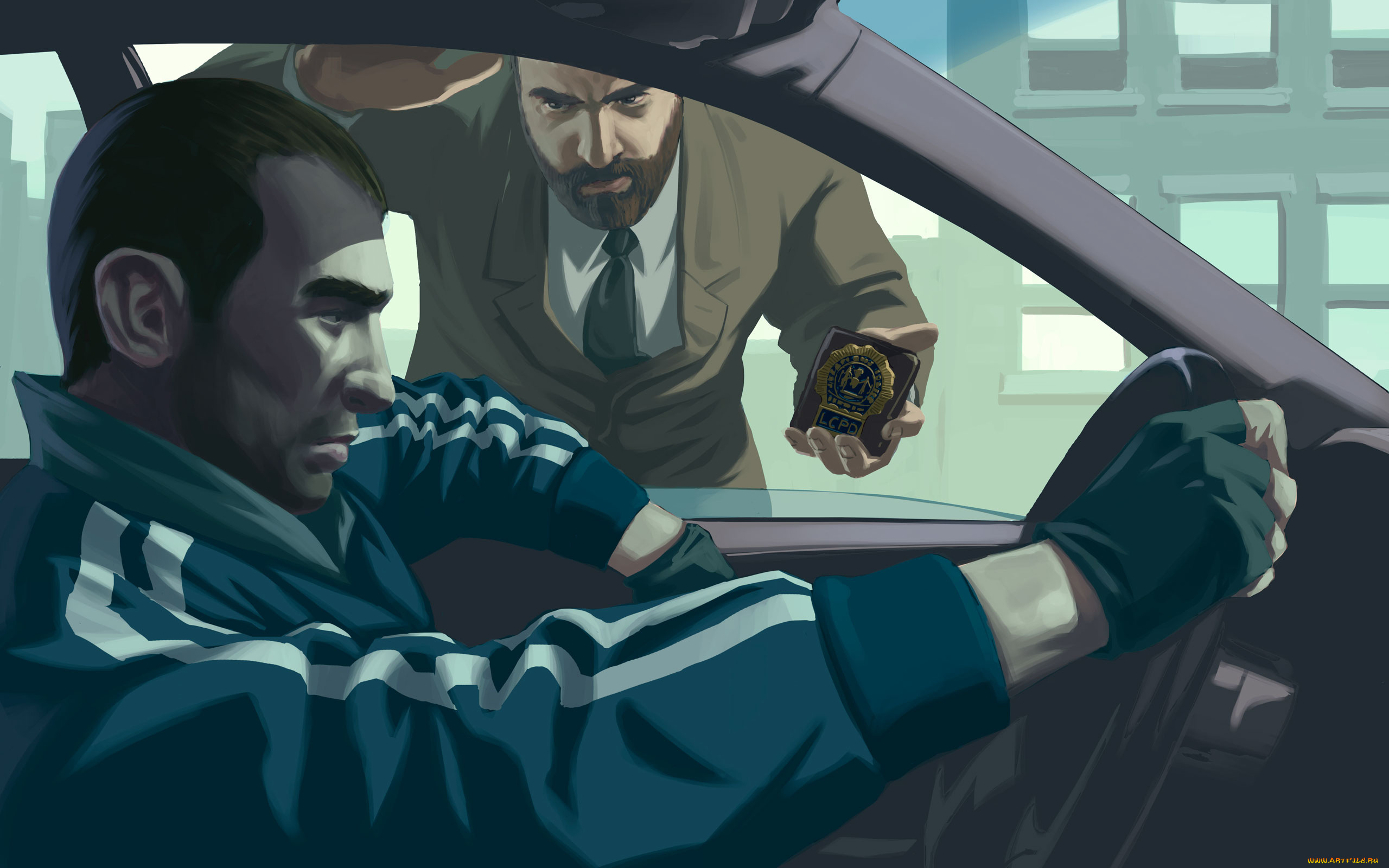 видео, игры, grand, theft, auto, iv, водитель, машина, полицейский