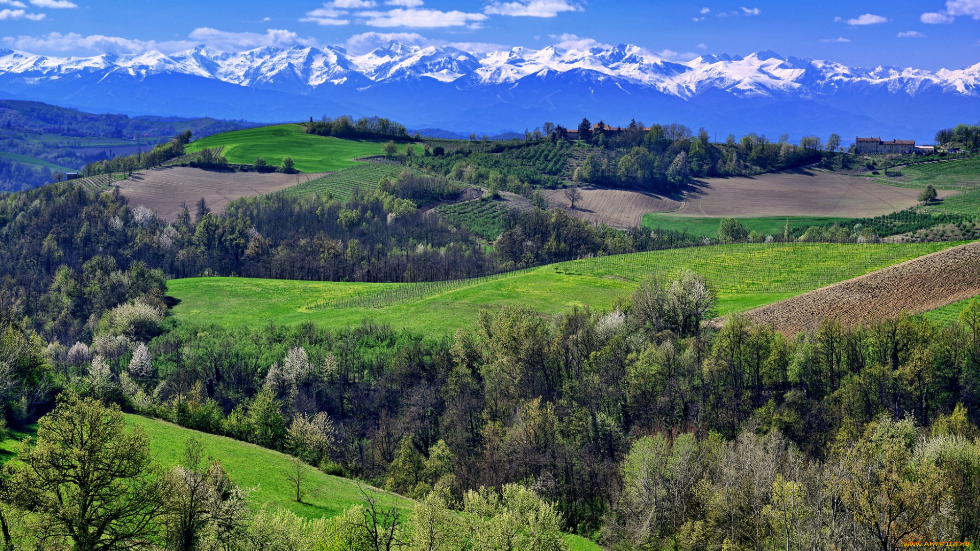 природа, горы, поля