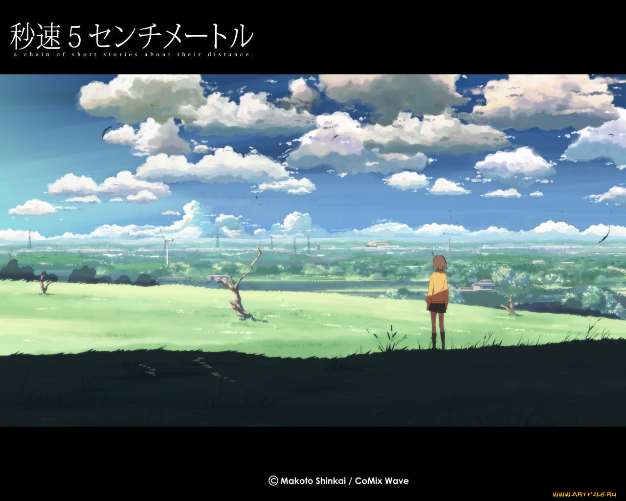 аниме, byousoku, centimeter