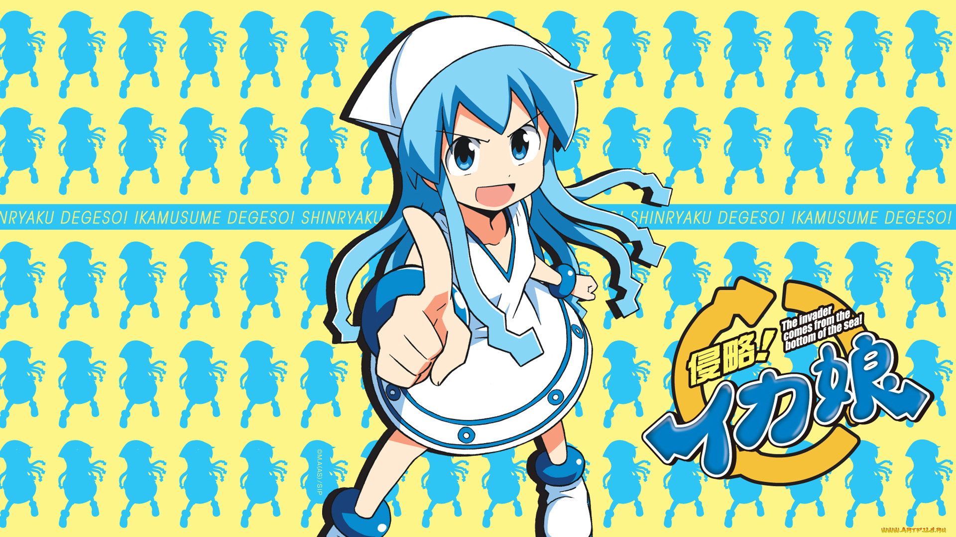 аниме, shinryaku, ika, musume