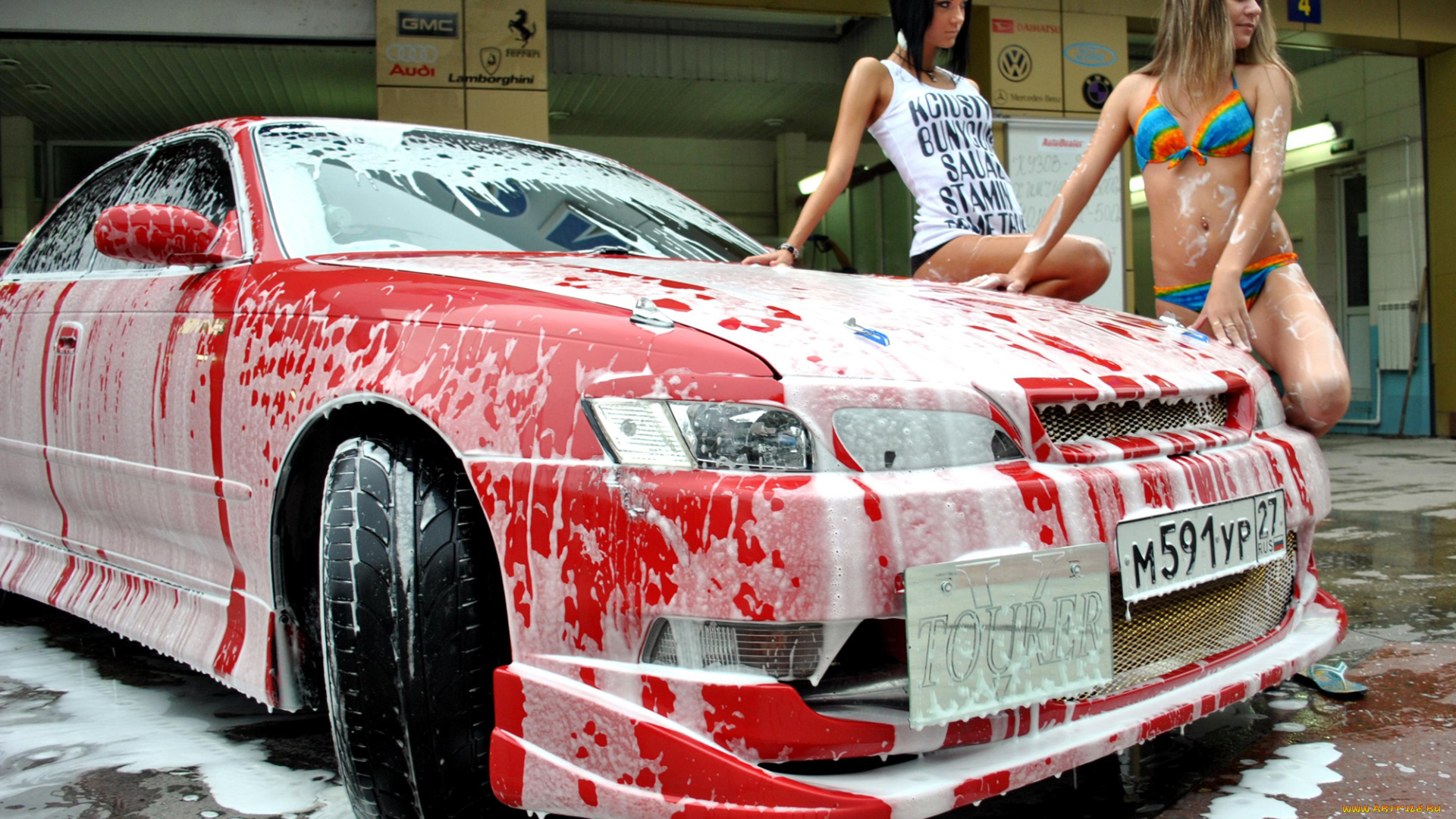 автомобили, авто, девушками, пена, девушки