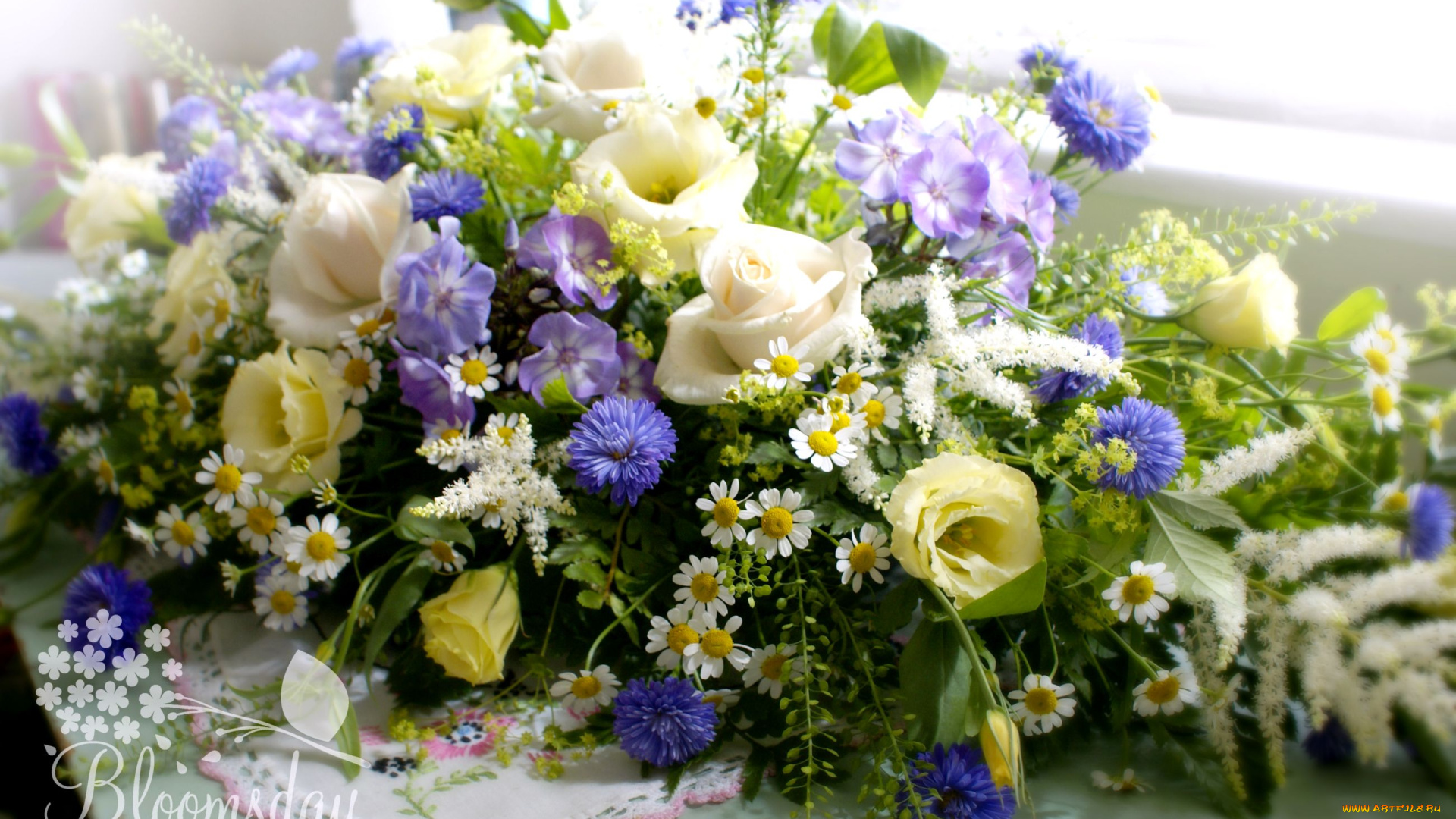 цветы, букеты, композиции, ford, mustang, cobra, эустома, папоротник, полевые, розы