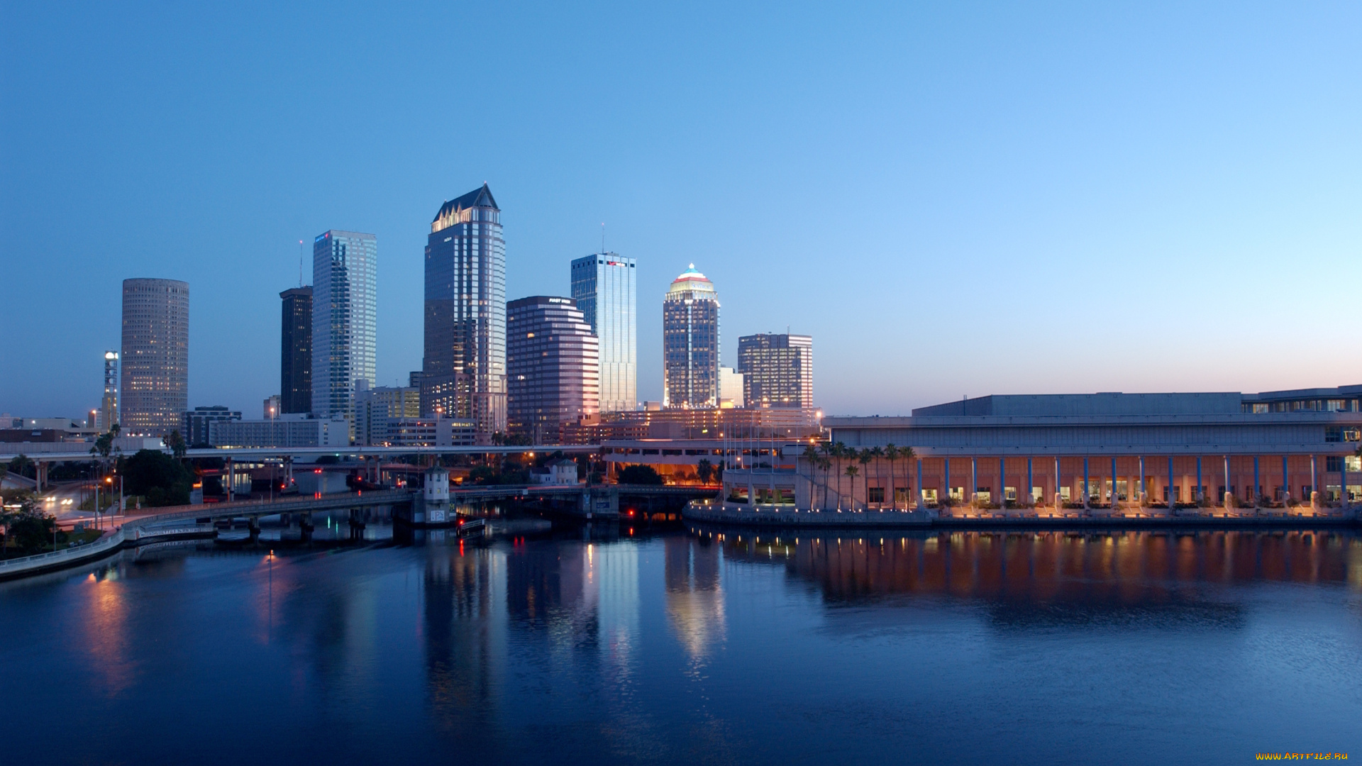 города, панорамы, florida, сша