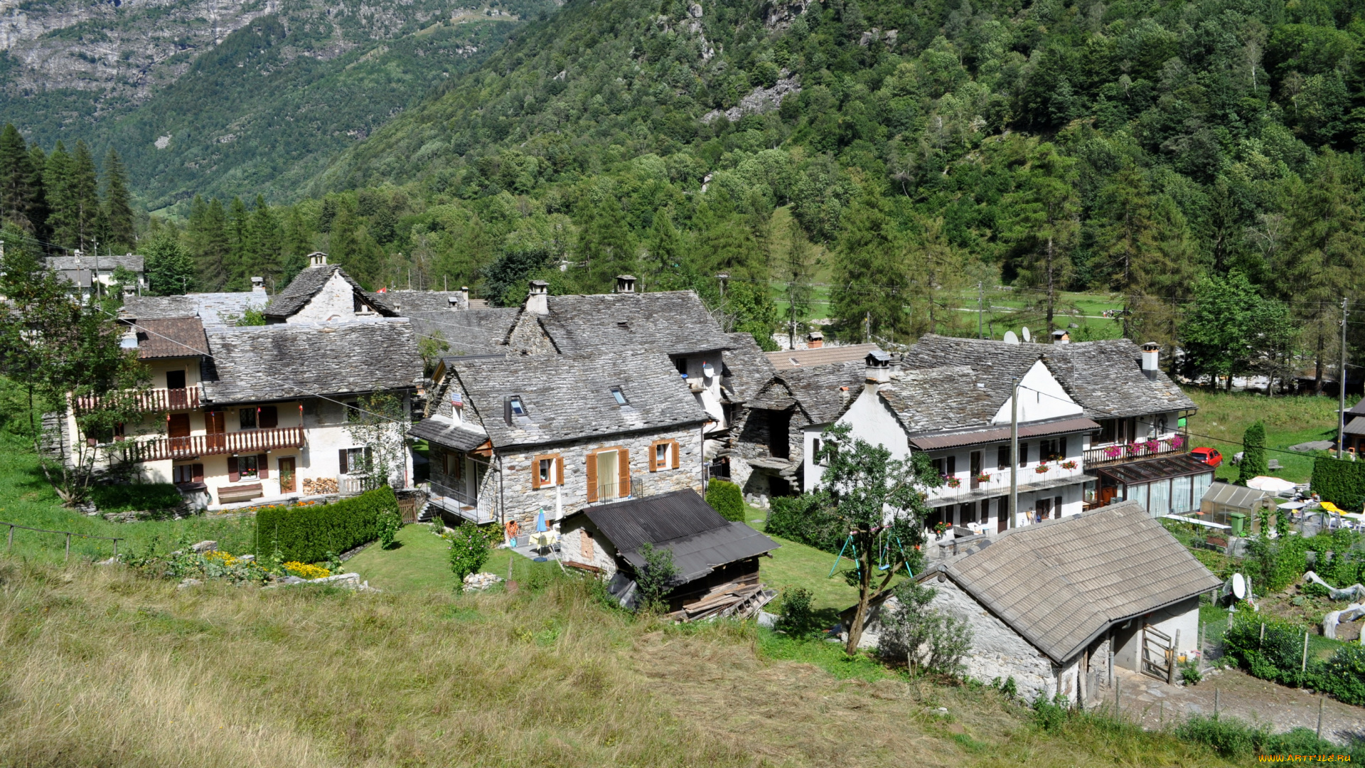 города, пейзажи, швейцария, тичино, gerra