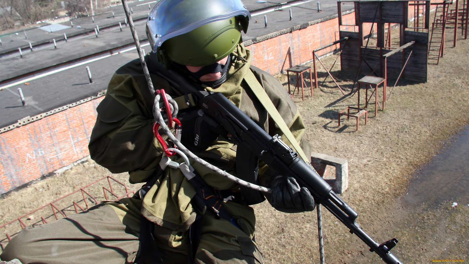 оружие, армия, спецназ, автомат, маска, стрелок