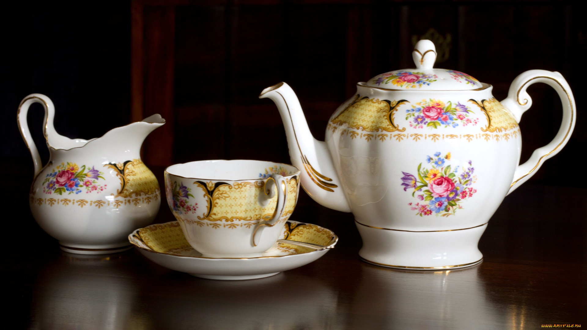 разное, посуда, столовые, приборы, кухонная, утварь, чашка, блюдце, чайник, молочник