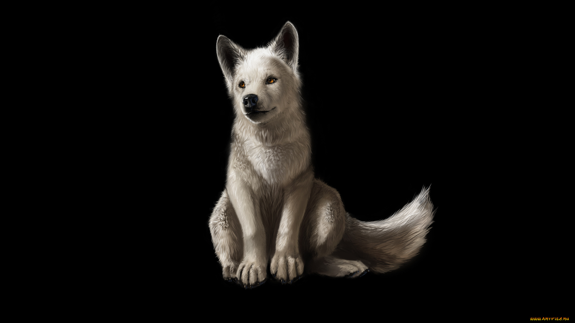 рисованные, животные, волки, волчонок