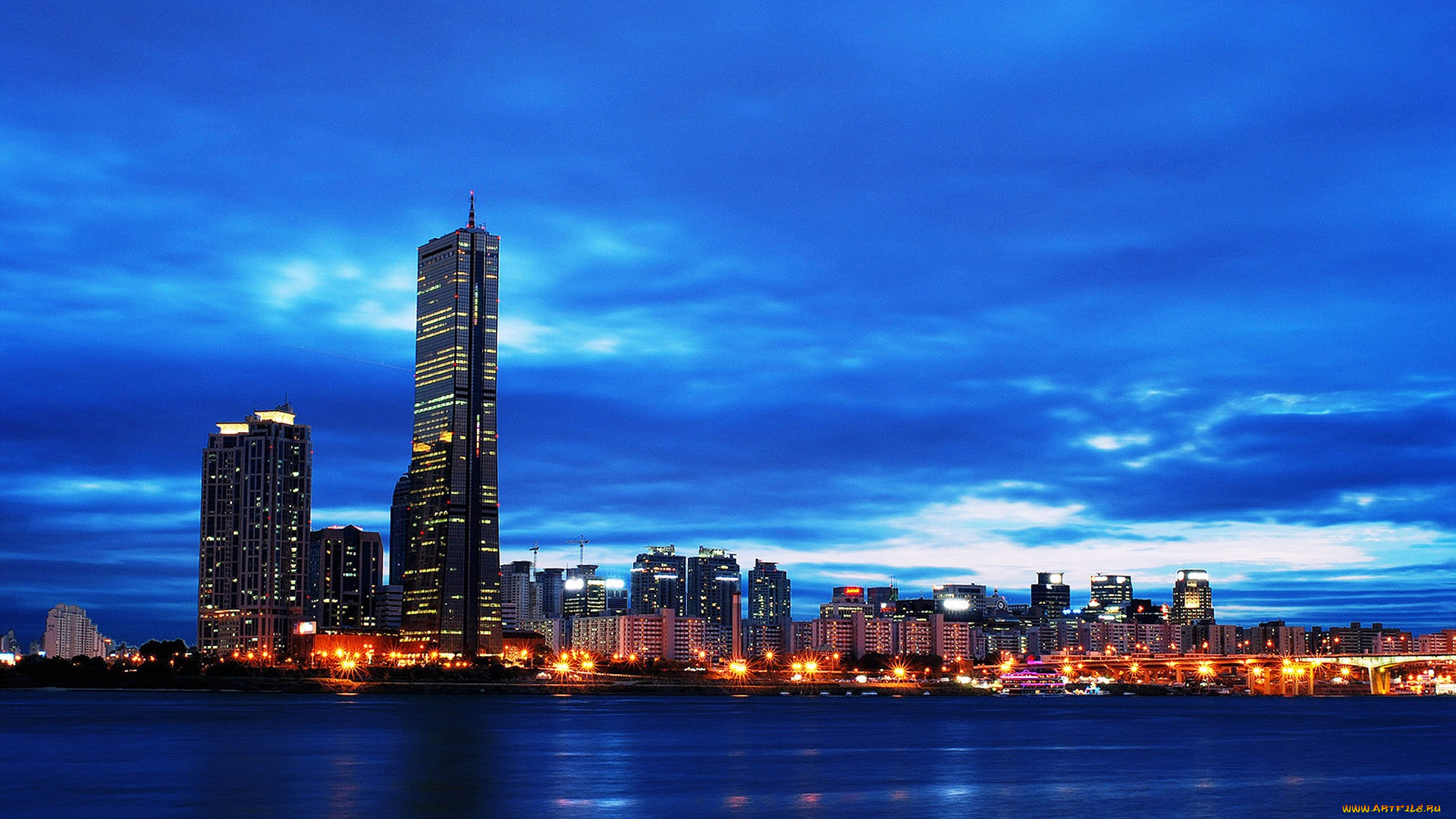 seoul, south, korea, города, столицы, государств, город, океан, ночь, сеул