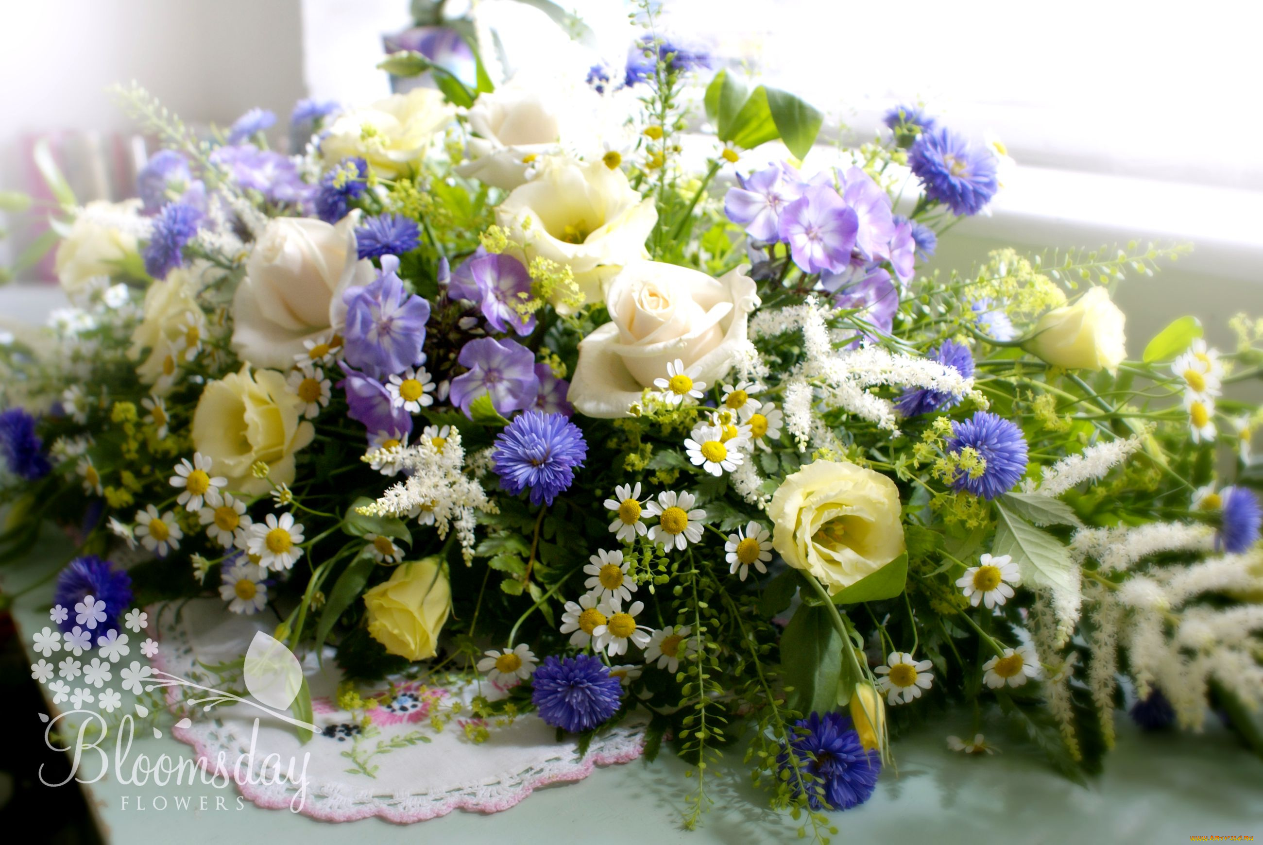 цветы, букеты, композиции, ford, mustang, cobra, эустома, папоротник, полевые, розы