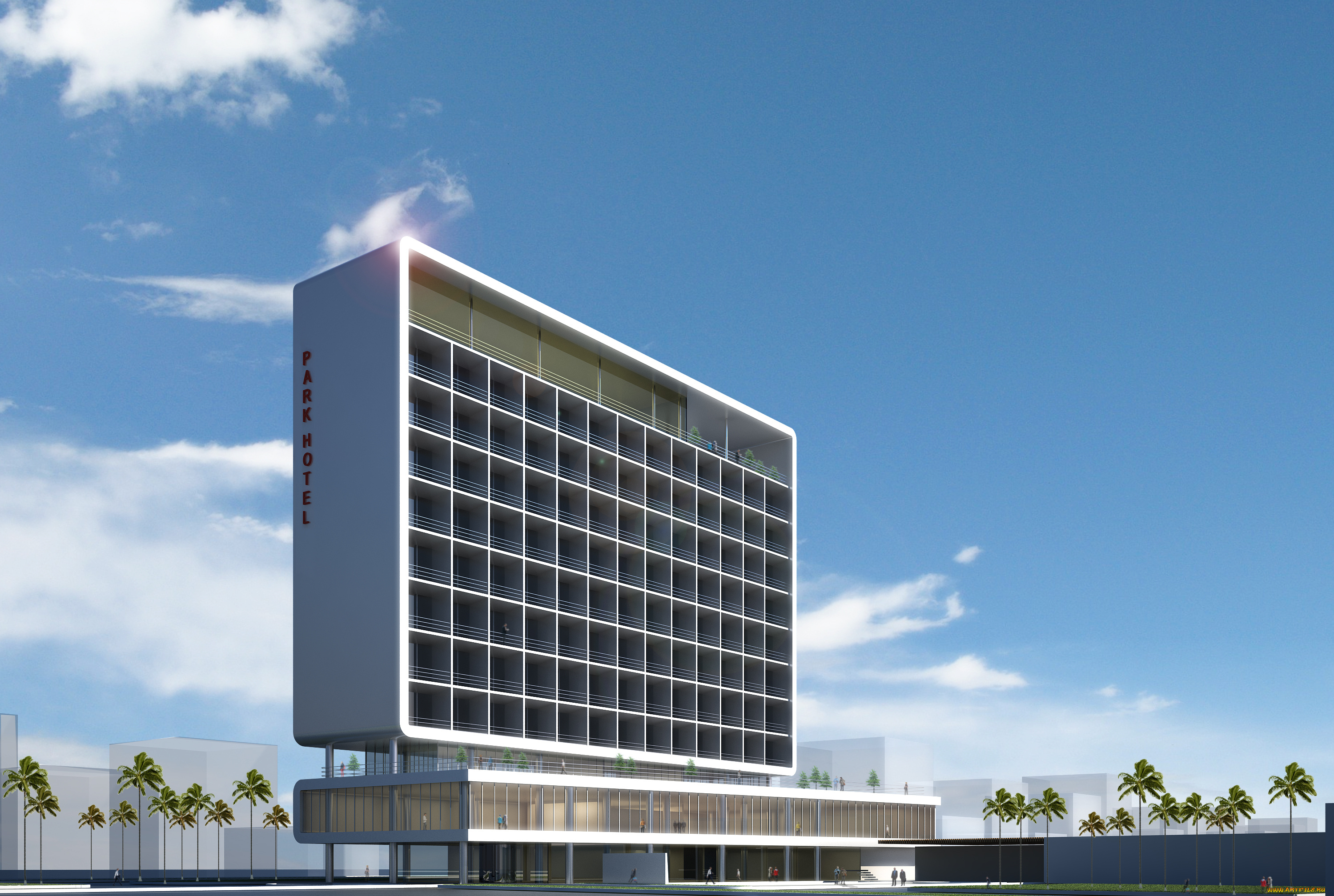 3д, графика, architecture, , архитектура, дом, окна, облака