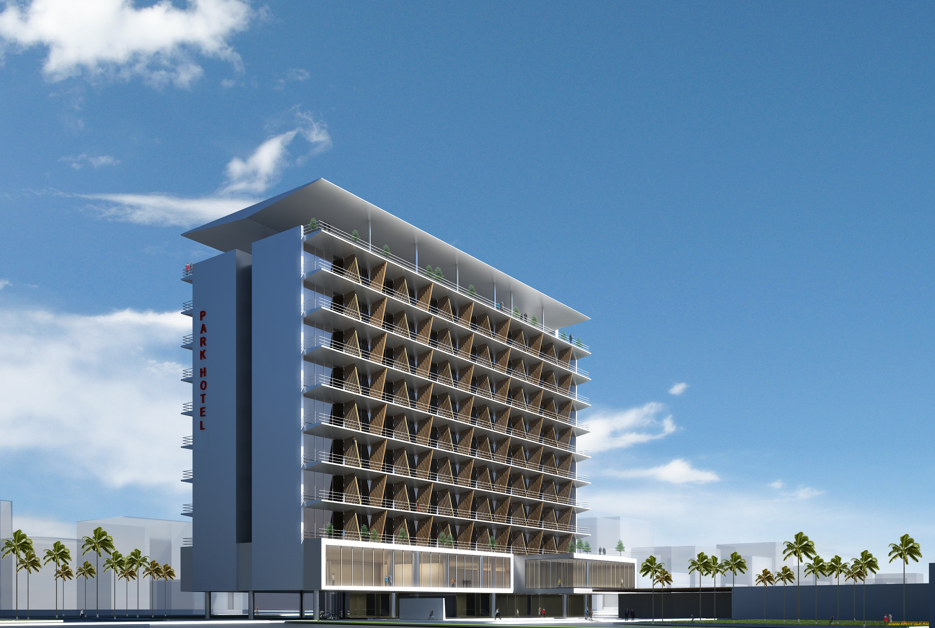 3д, графика, architecture, , архитектура, дом, окна, облака