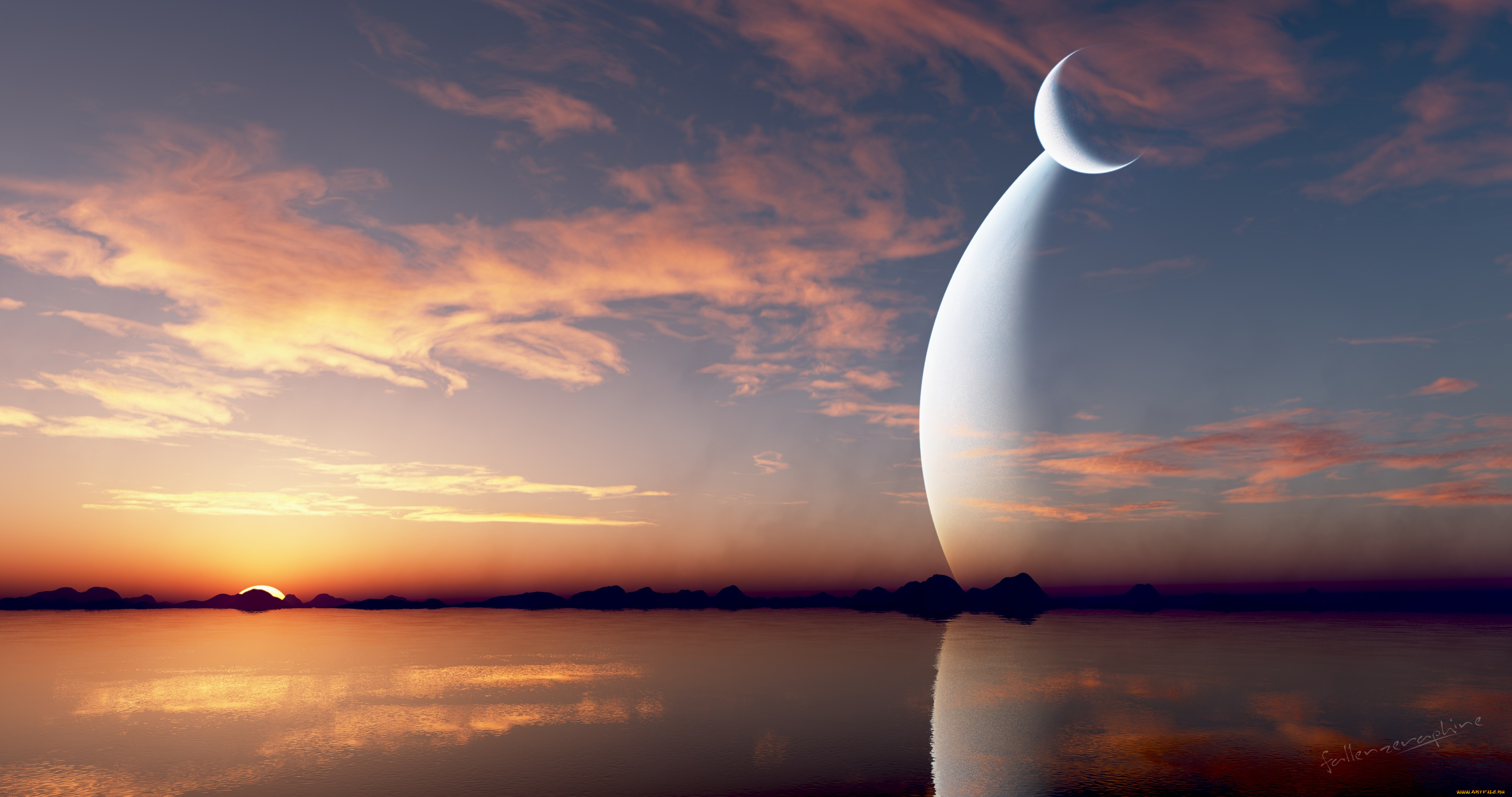 3д, графика, atmosphere, , mood, , атмосфера, настроения, планеты, небо, облака, море