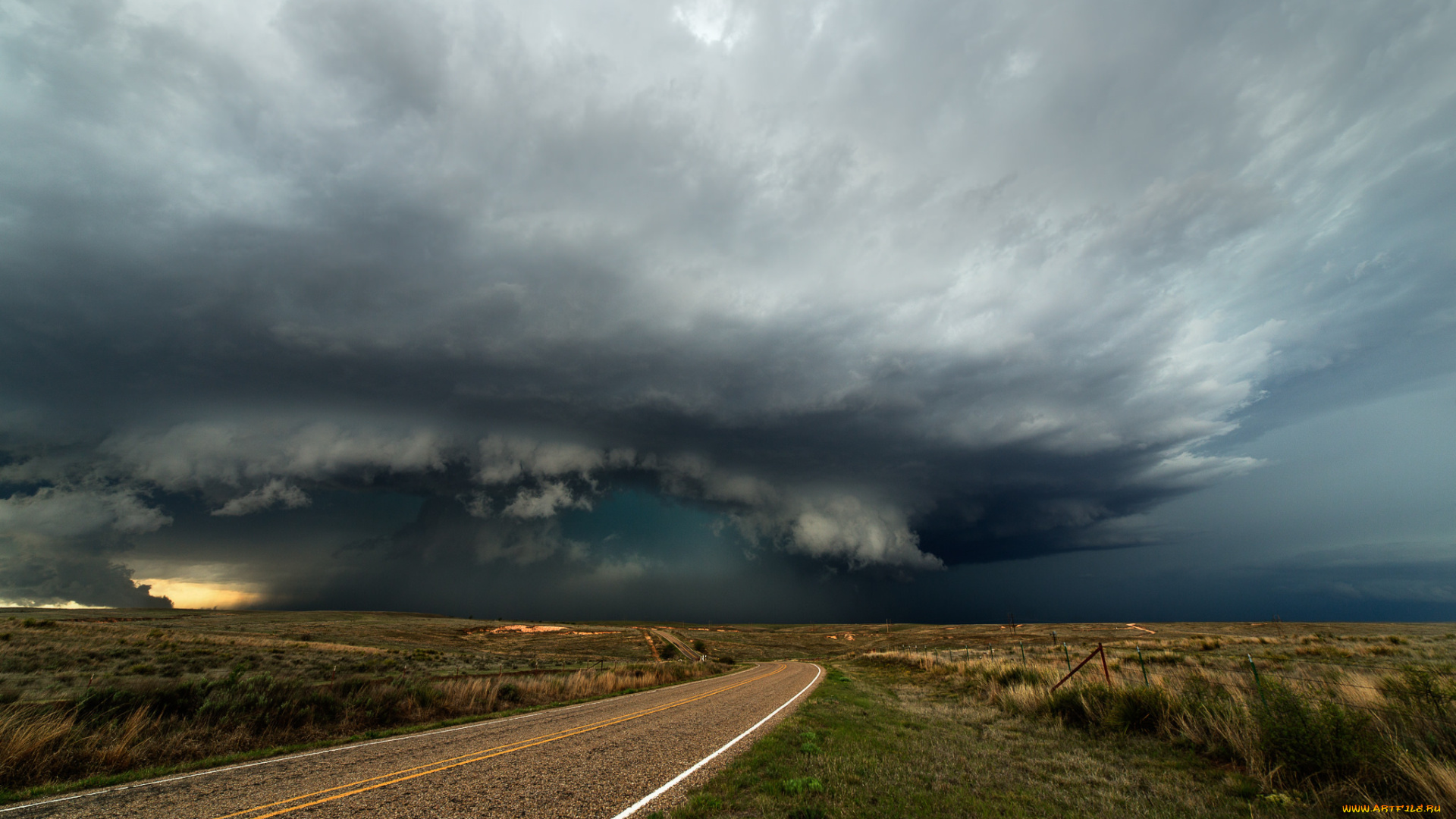 alanreed, supercell, природа, стихия, торнадо, тучи, шоссе, степь