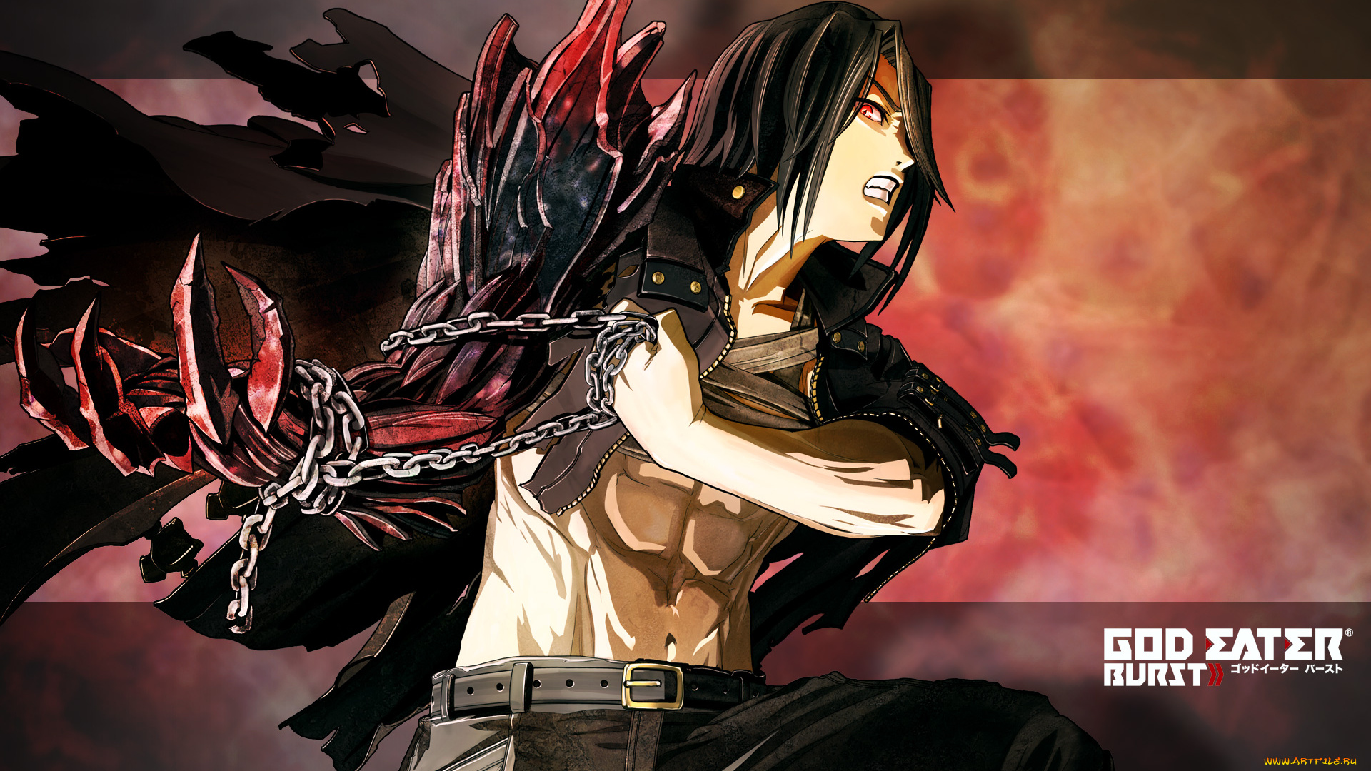 аниме, god, eater, гнев, куртка, цепь, мутация, монстр, мужчина, amemiya, rindou