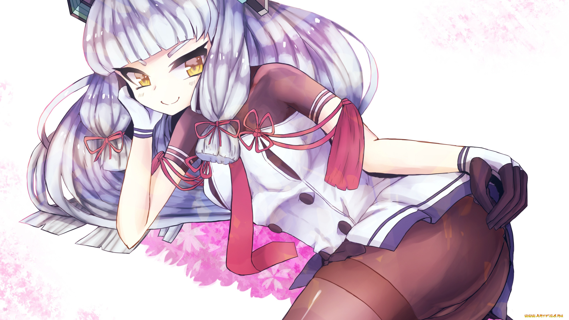 аниме, kantai, collection, kantai, collection, murakumo, kancolle, арт, девушка, взгляд, tori, kabocha