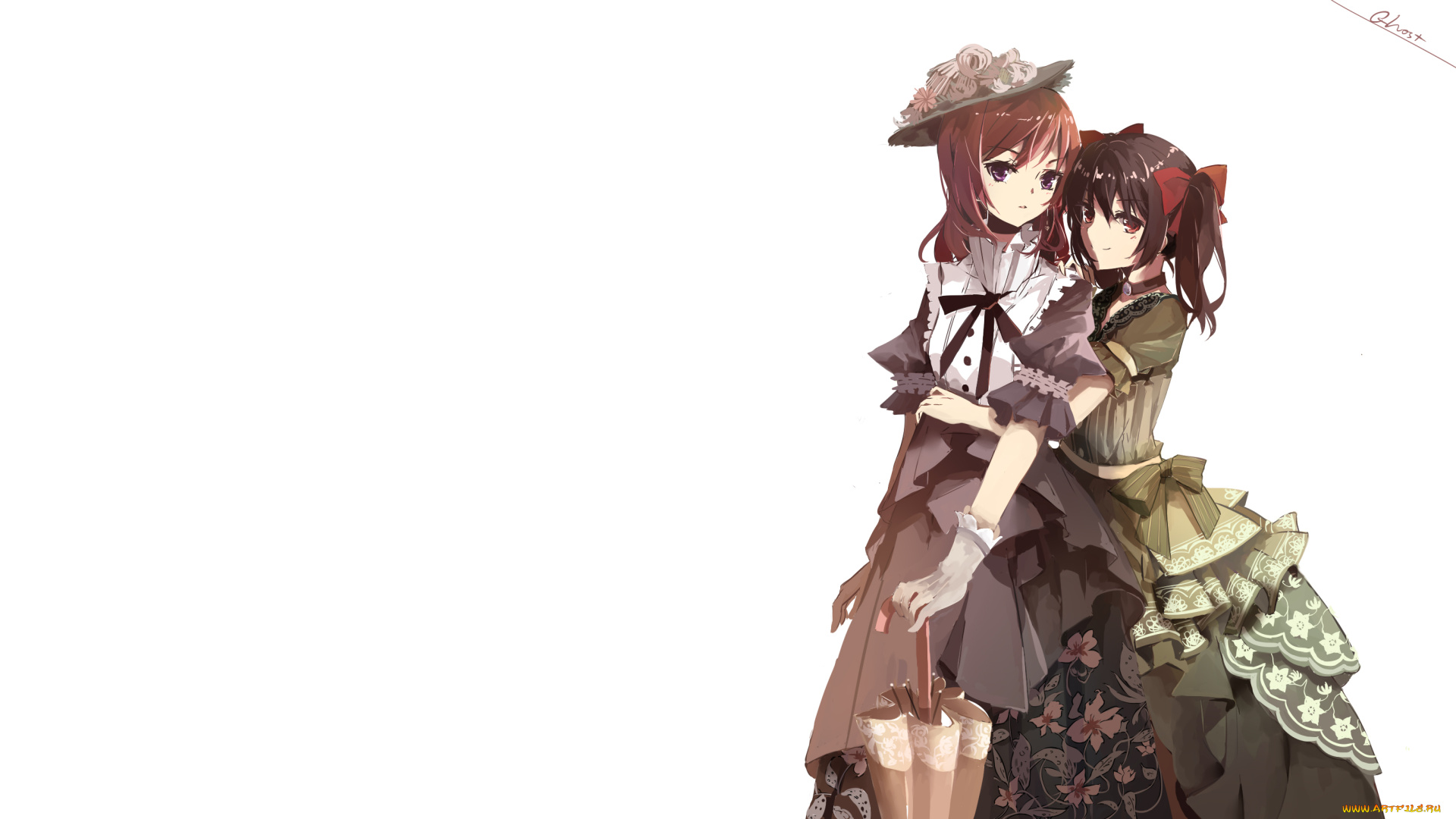 аниме, love, live, , school, idol, project, nishikino, maki, yazawa, nico, ghost, арт, фон, девушки