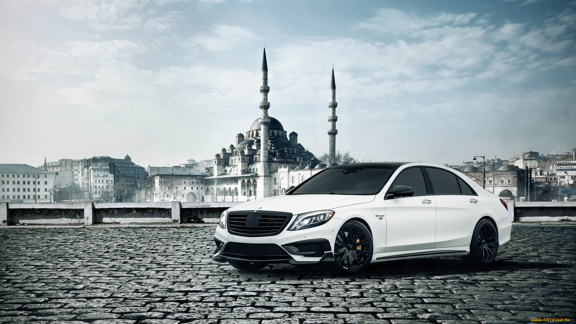 автомобили, mercedes-benz, front, white, brabus, amg, b63