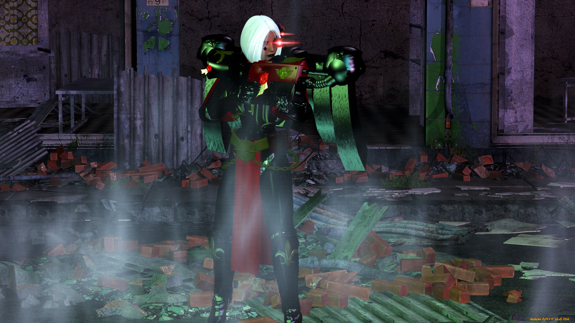 dark, heresy, видео, игры, девушка, киборг, фон, взгляд