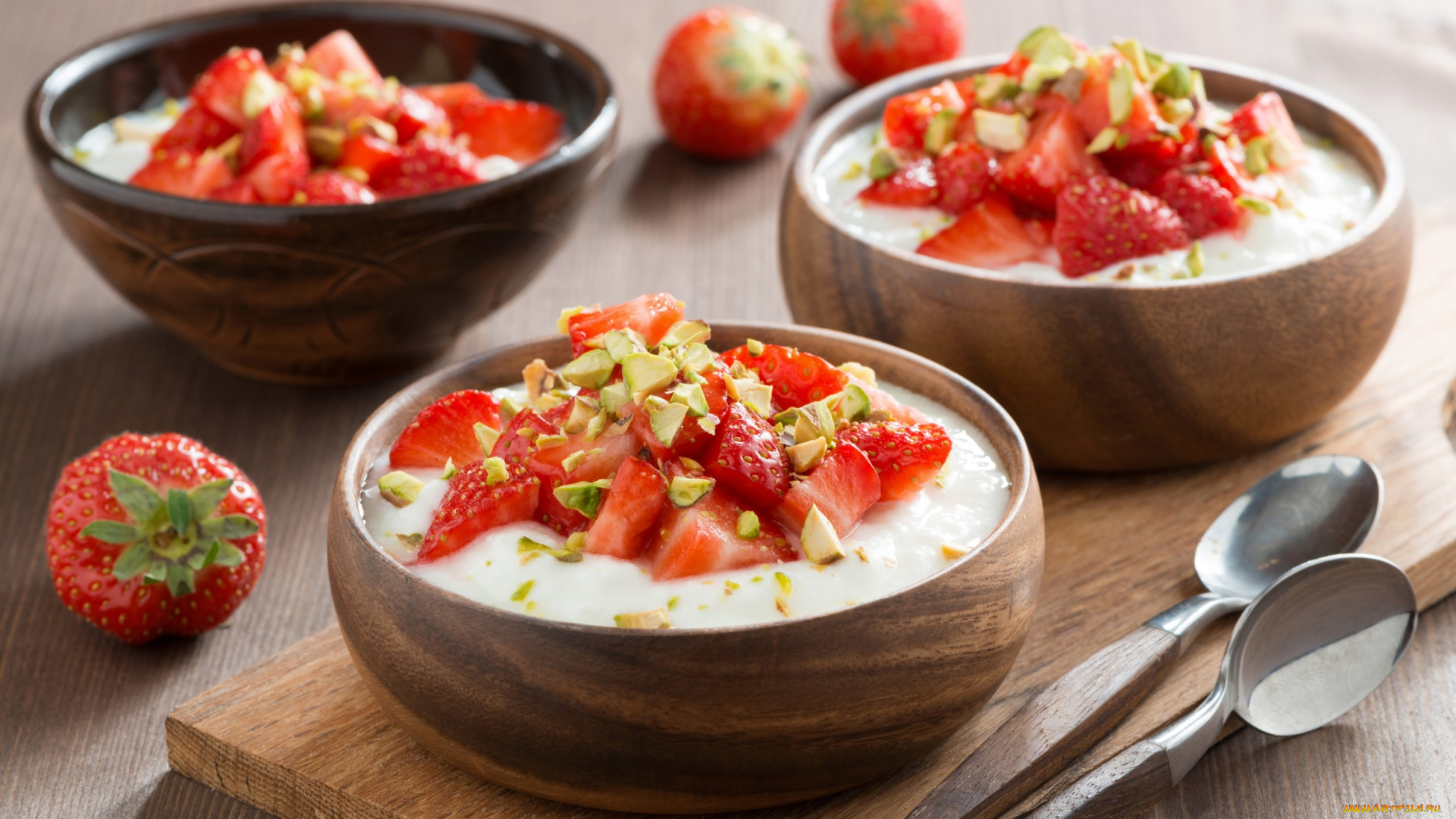 еда, мороженое, , десерты, ягоды, клубника, йогурт, сладкое, десерт