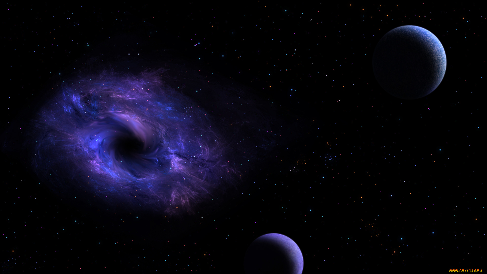 космос, арт, планеты, звезды, вселенная, галактика