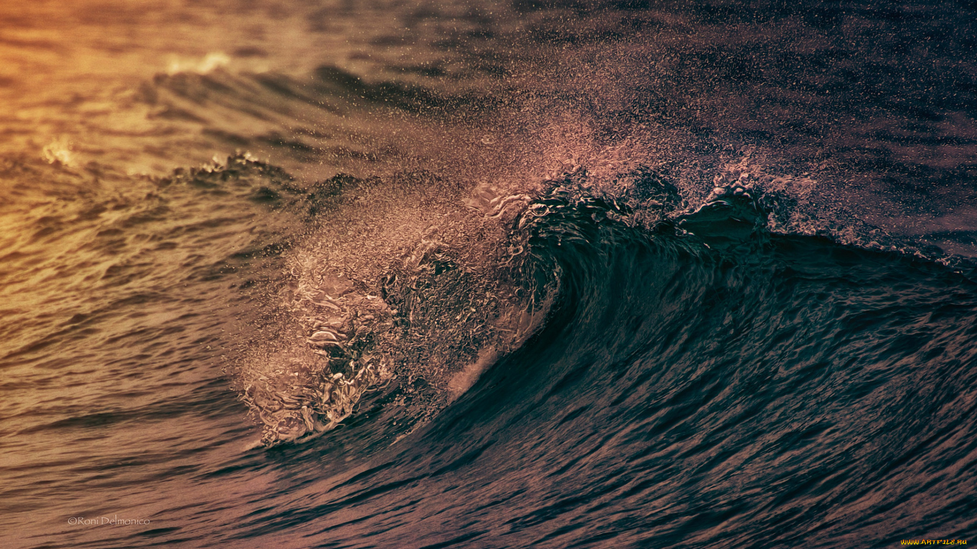 природа, вода, волна, море, обработка, брызги