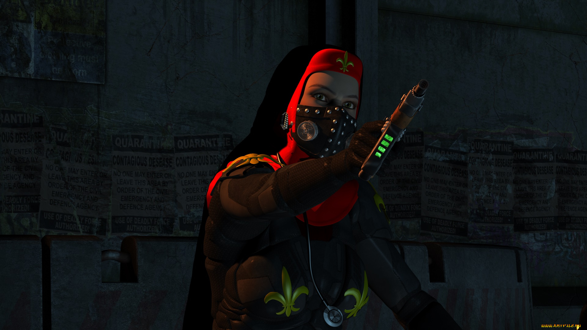 видео, игры, dark, heresy, девушка, оружие, фон, взгляд