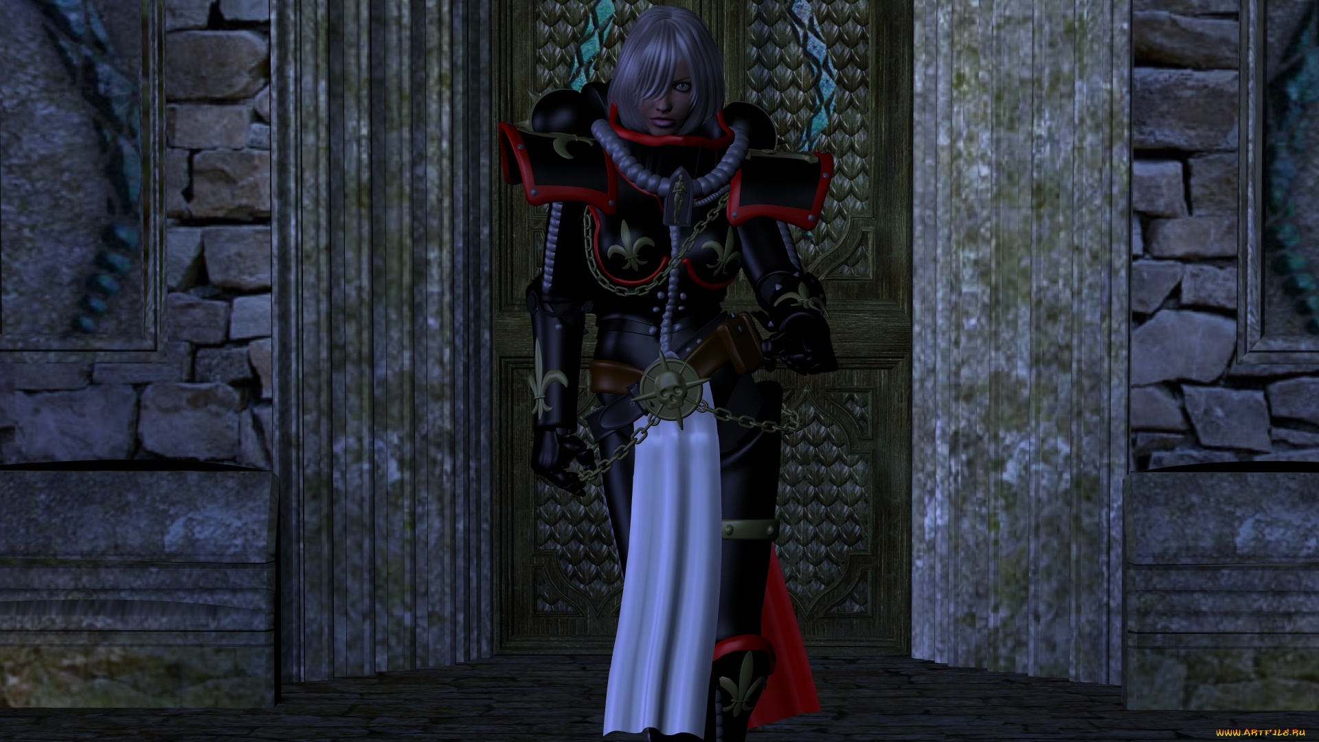 видео, игры, dark, heresy, доспехи, фон, взгляд, девушка