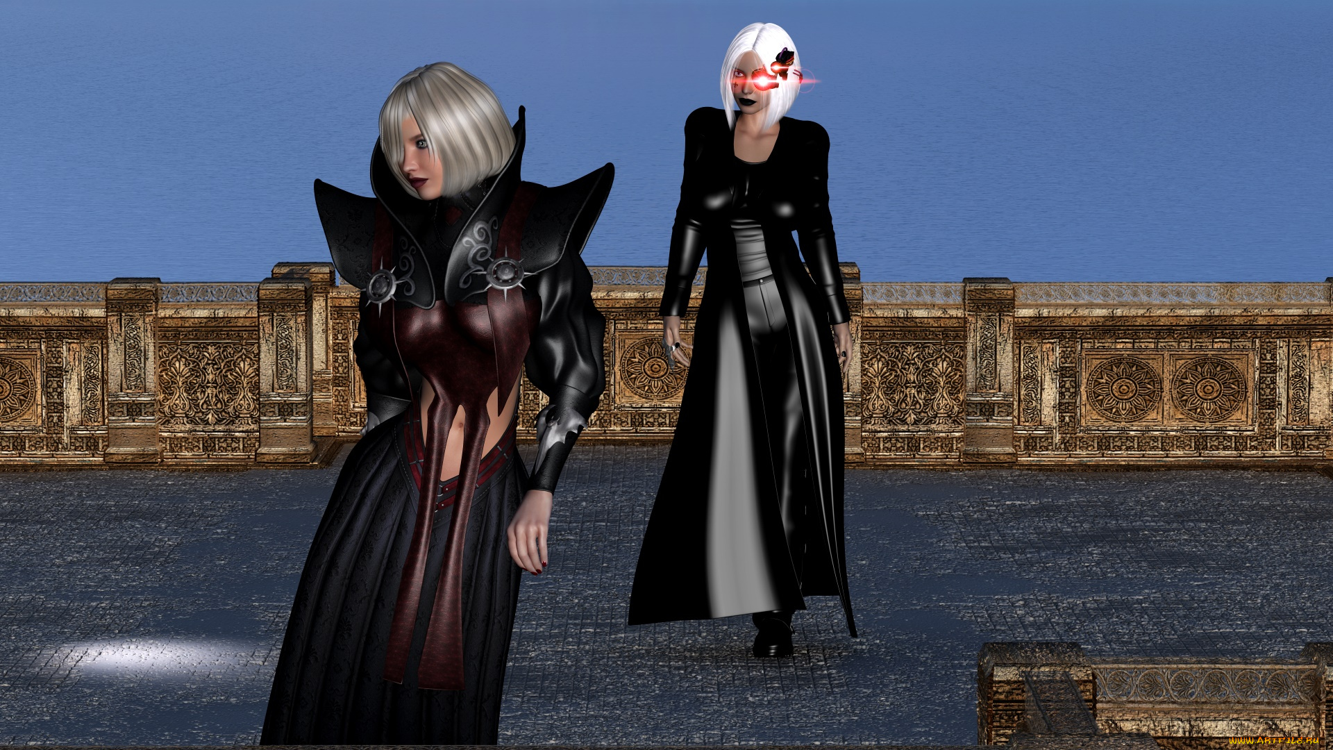 видео, игры, dark, heresy, фон, девушка, взгляд, киборг