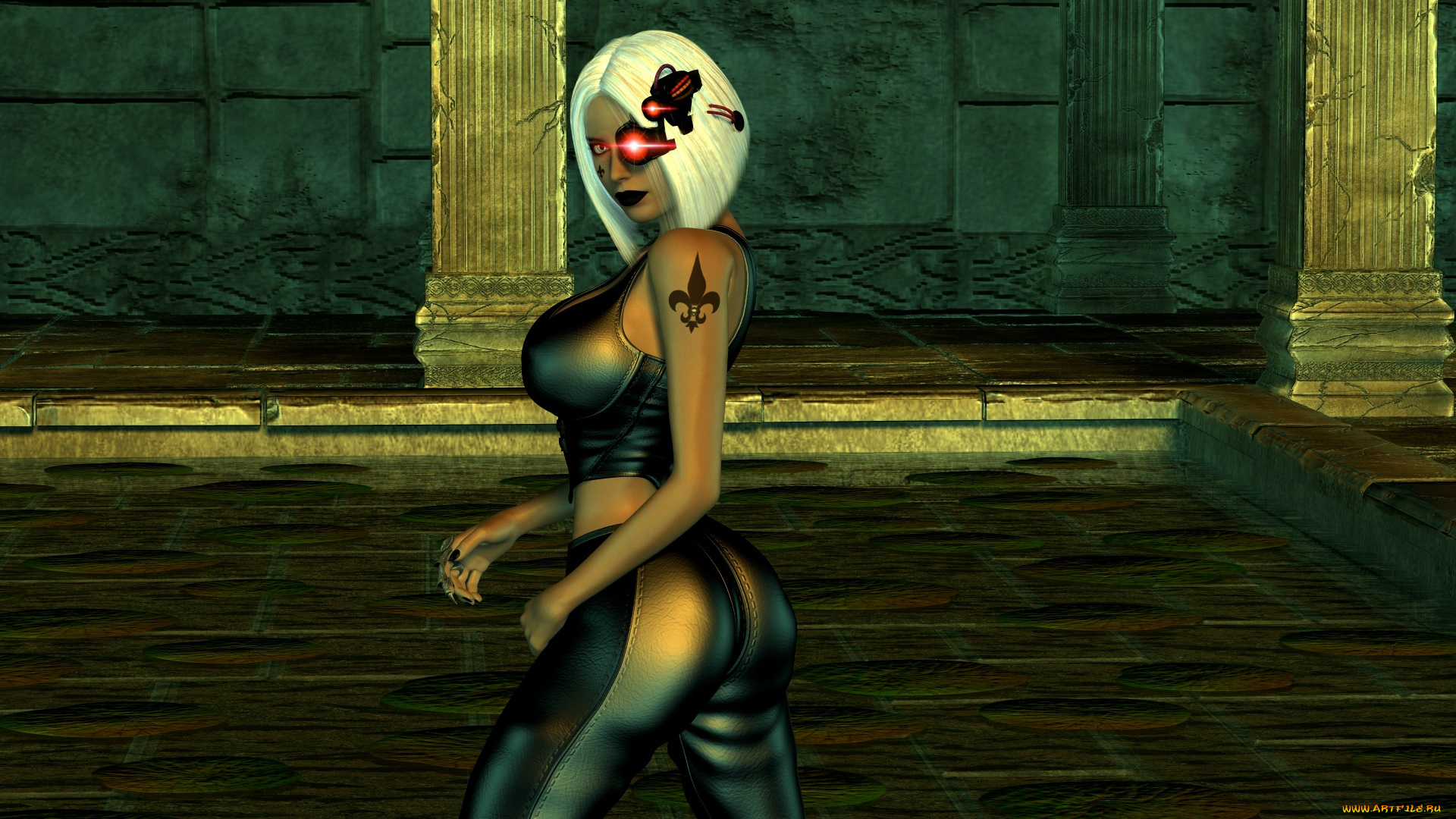 видео, игры, dark, heresy, фон, взгляд, девушка, киборг