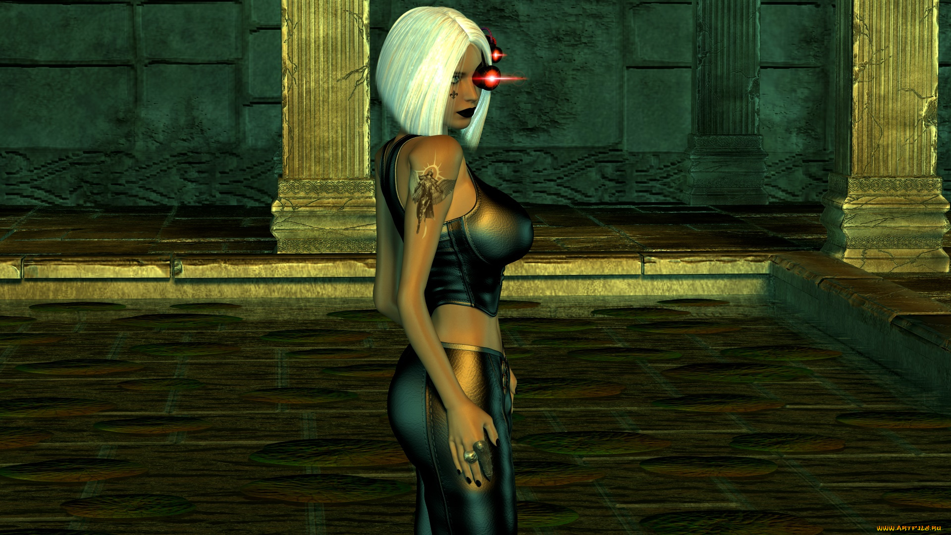 видео, игры, dark, heresy, киборг, фон, взгляд, девушка