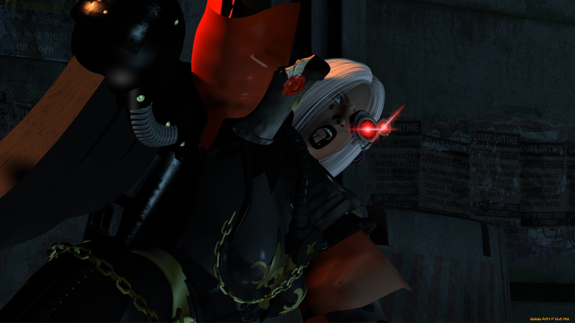 видео, игры, dark, heresy, киборг, фон, взгляд, девушка