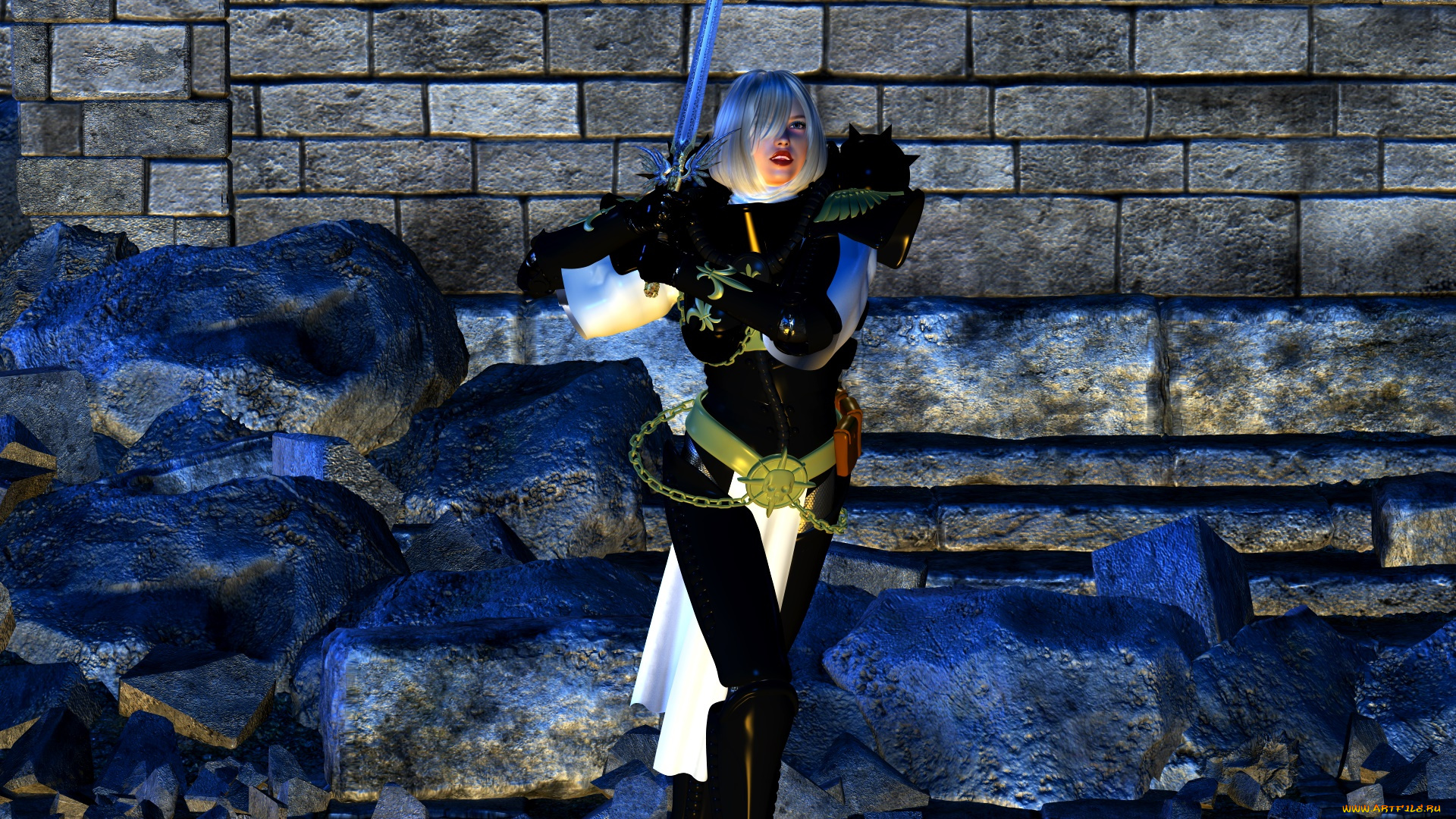 видео, игры, dark, heresy, меч, фон, взгляд, девушка