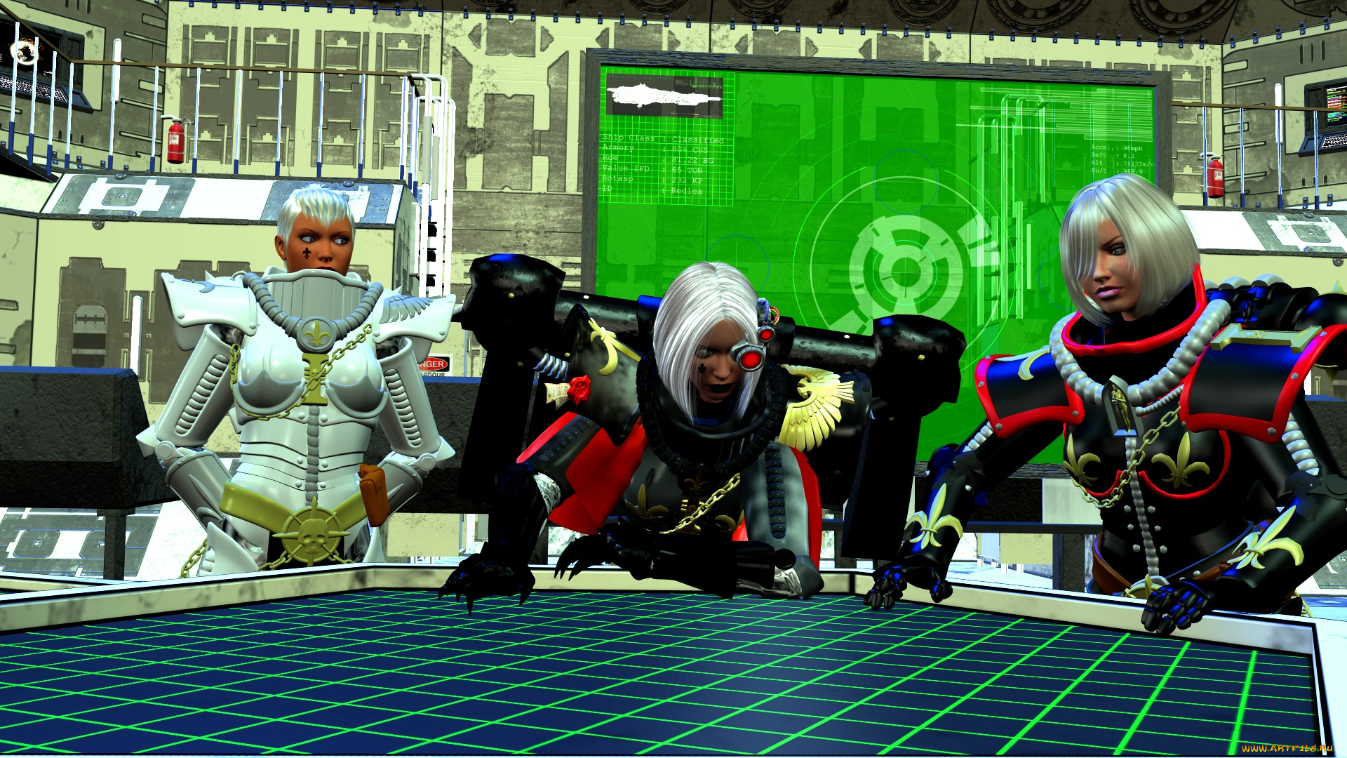 видео, игры, dark, heresy, стол, фон, киборг, взгляд, девушки