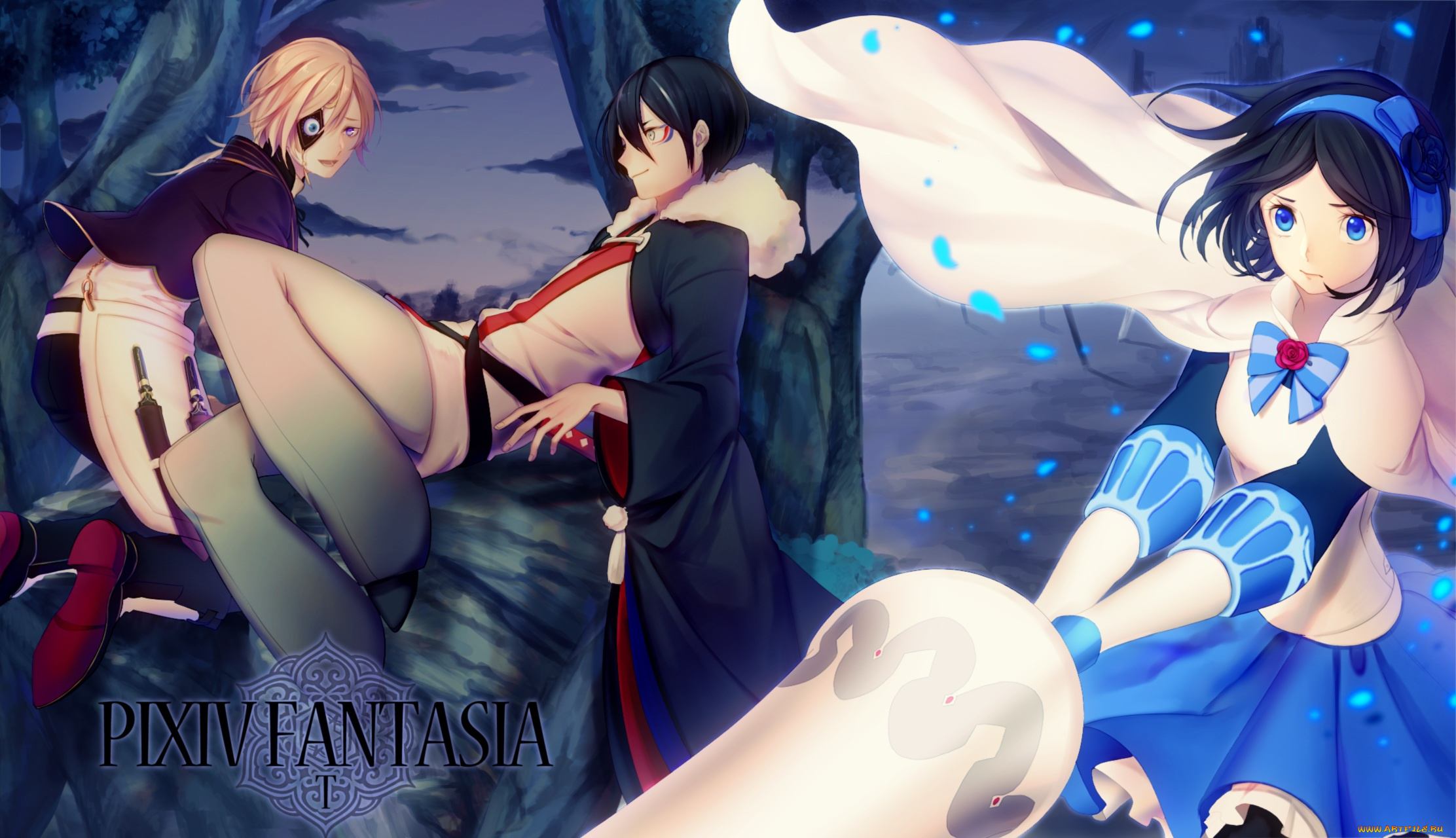 аниме, pixiv, fantasia, девушки, арт, nagumo, uri, pixiv, fantasia