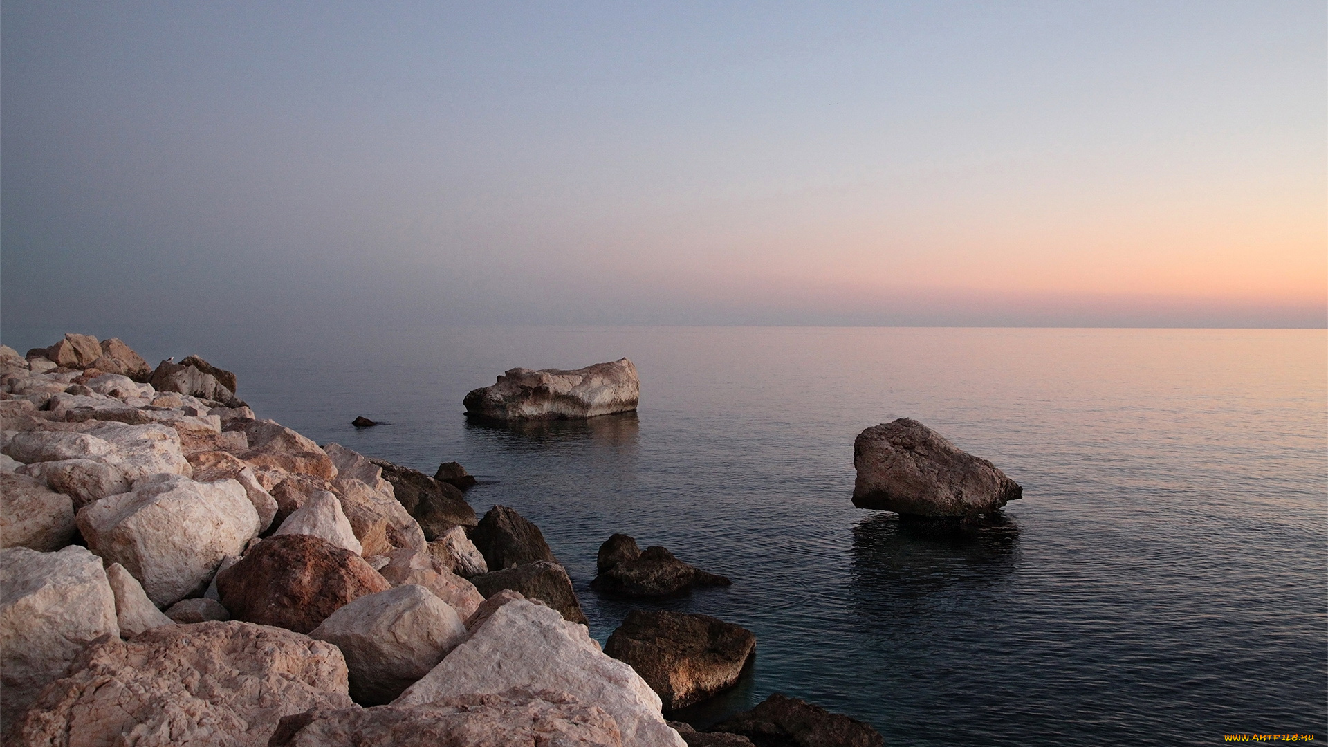 природа, побережье, камни, море