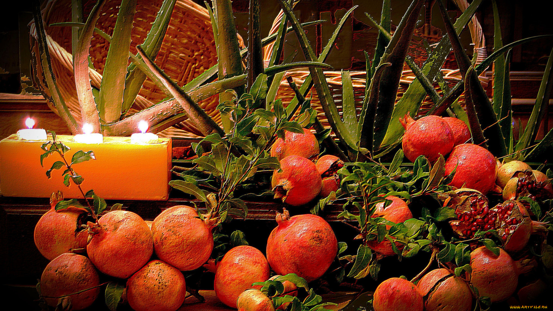 еда, гранат, плоды