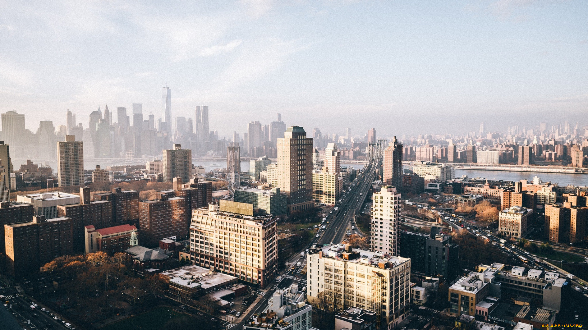 города, нью-йорк, , сша, дома, нью, йорк, город