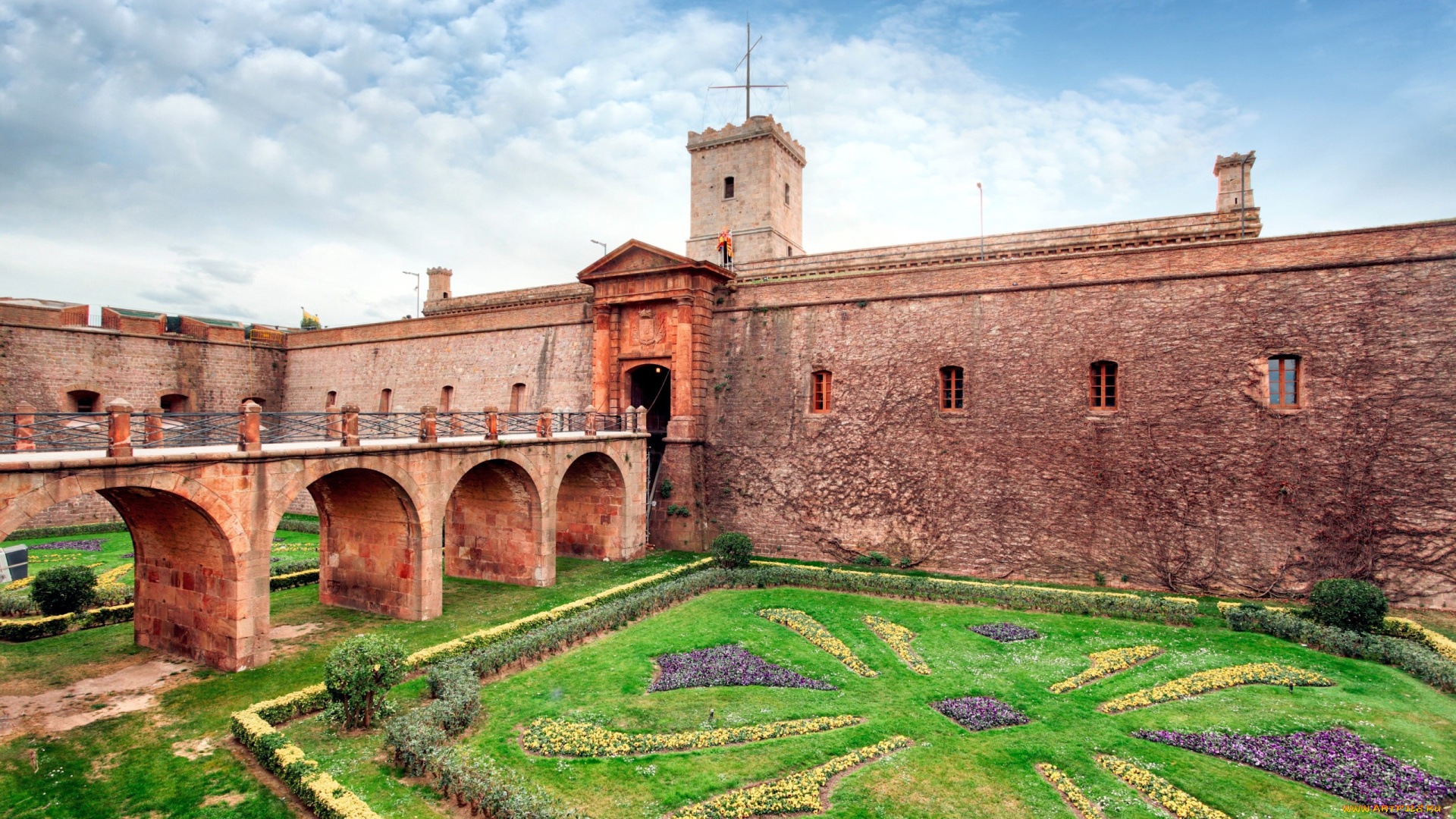 montjuic, castle, города, барселона, , испания, montjuic, castle