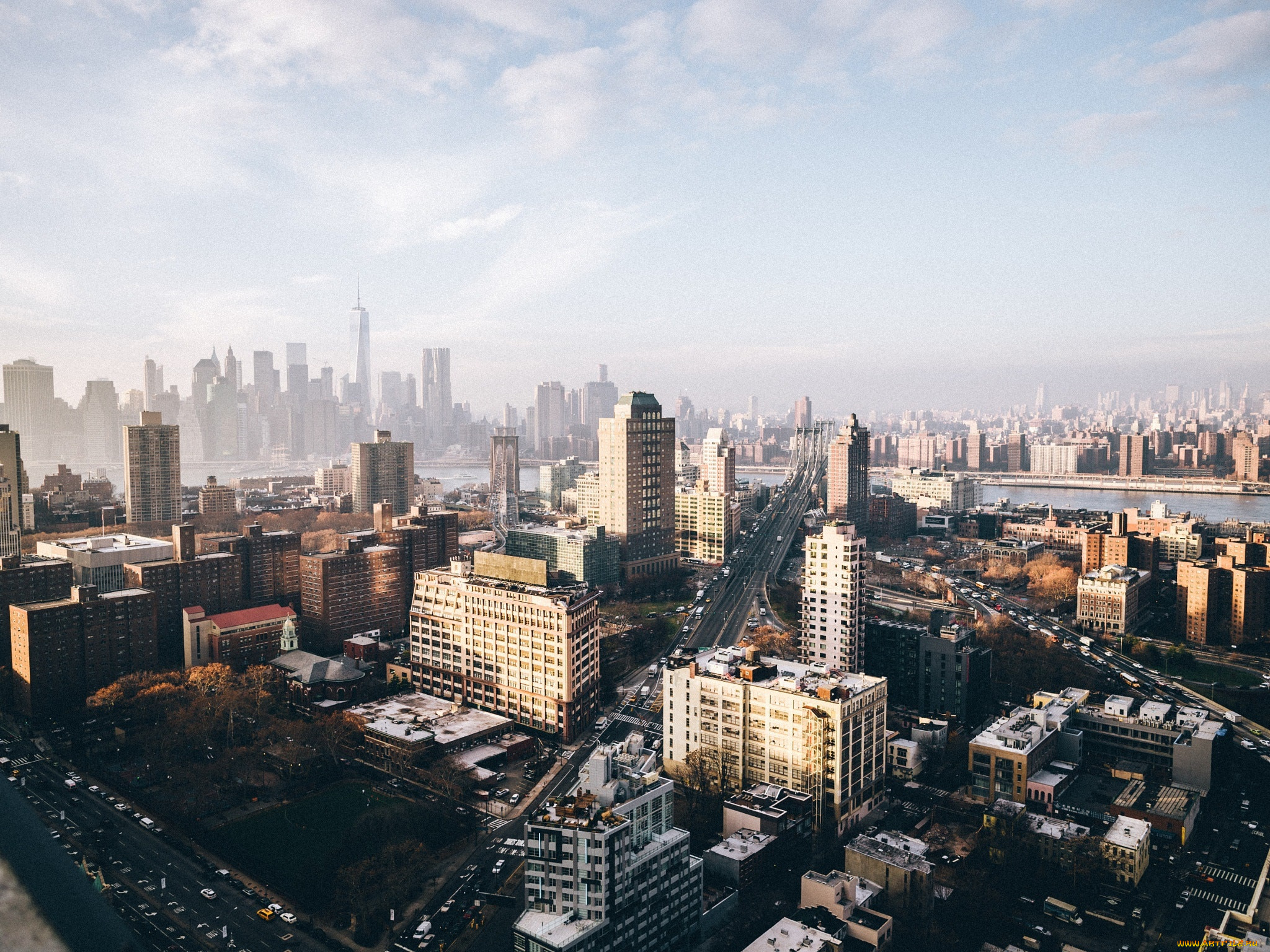 города, нью-йорк, , сша, дома, нью, йорк, город