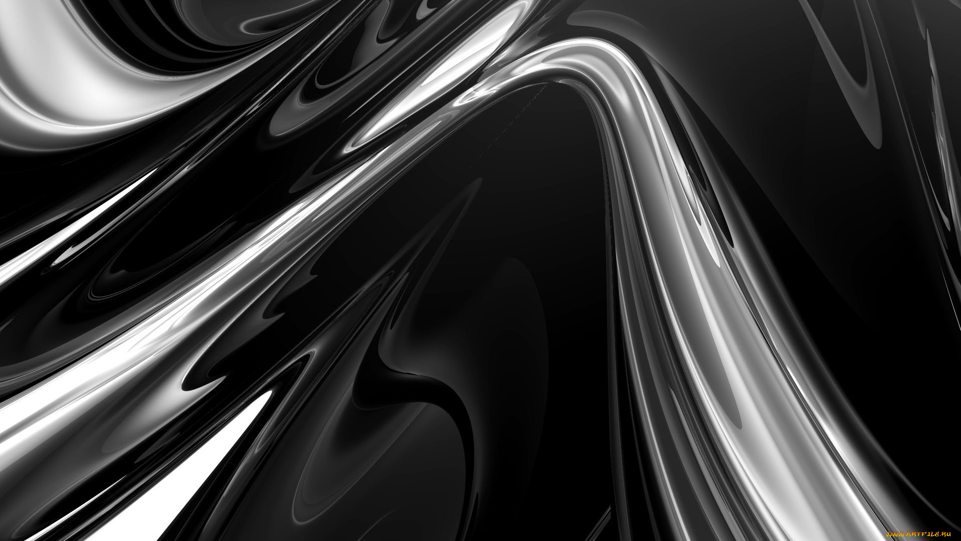 3д, графика, абстракция, , abstract, изгибы, сталь, плавность, отблеск