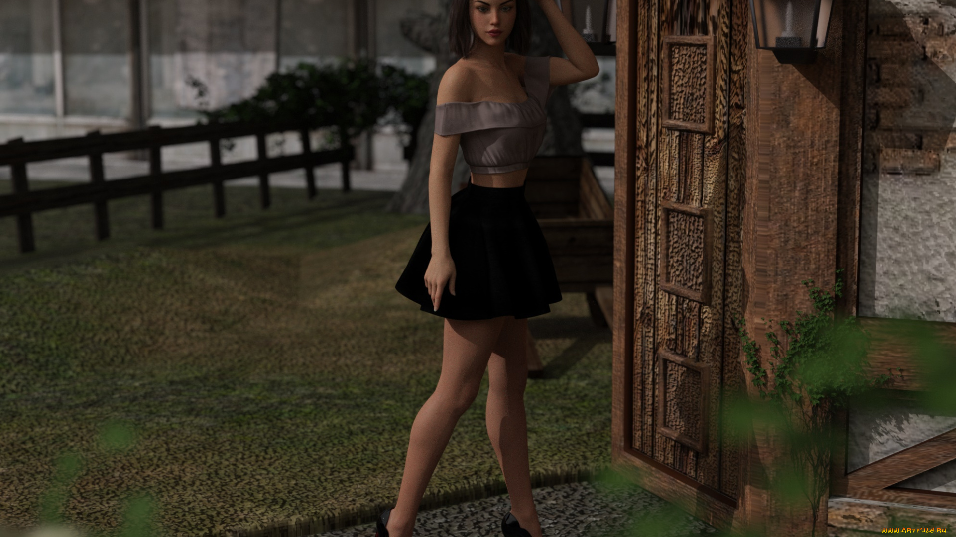 3д, графика, фантазия, , fantasy, девушка, взгляд, фон