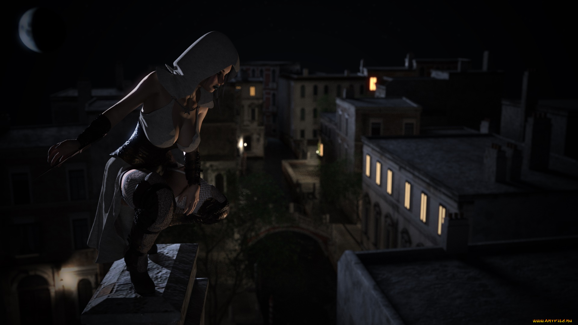 3д, графика, фантазия, , fantasy, девушка, взгляд, фон