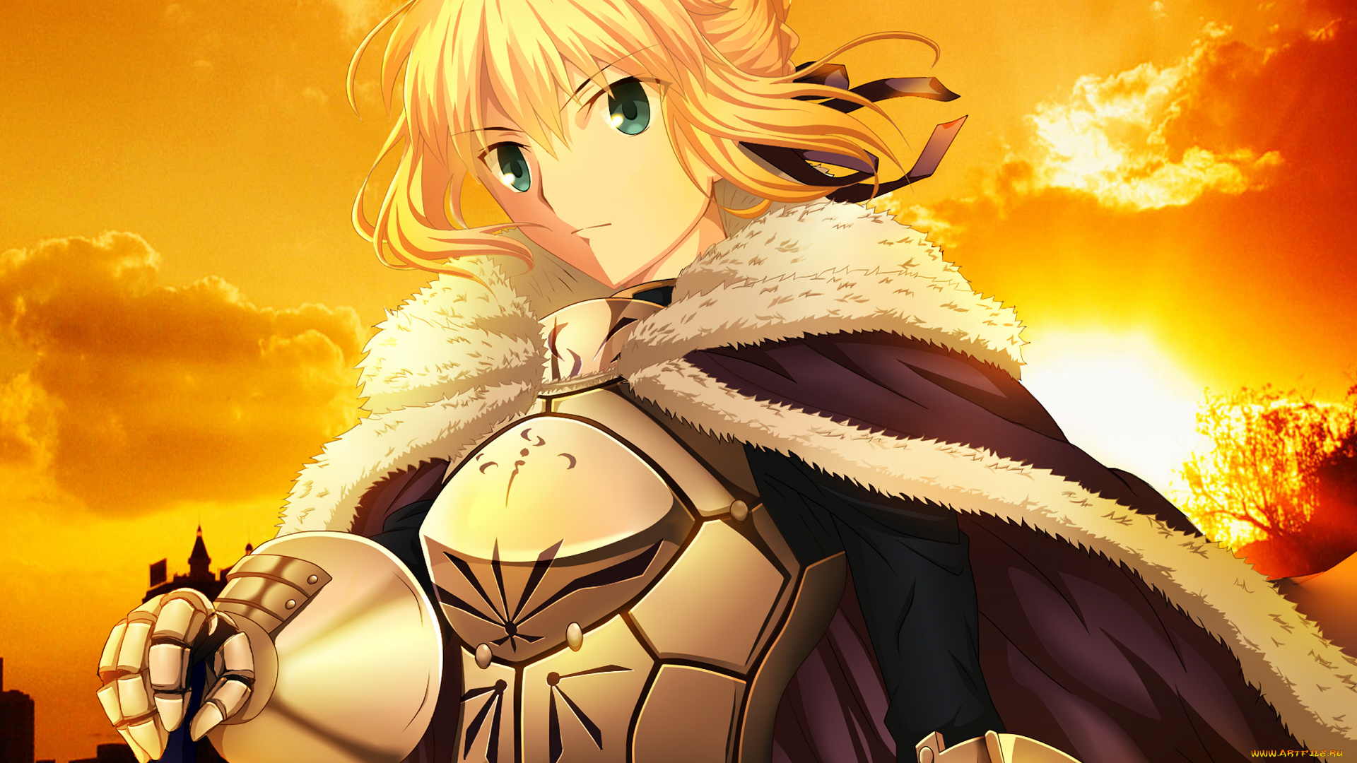 аниме, fate, stay, night, девушка