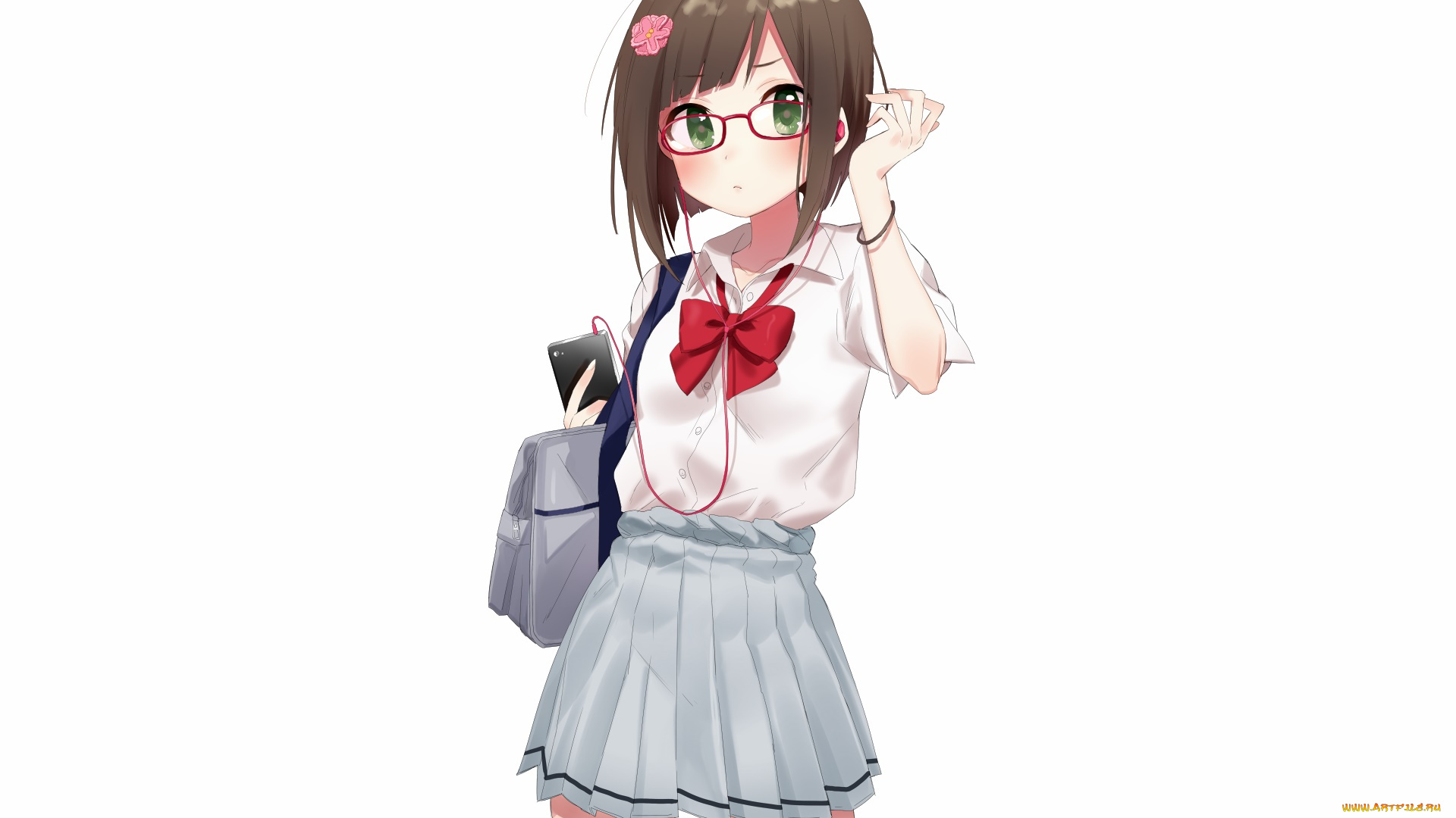 аниме, unknown, , другое, , девушка, взгляд, фон