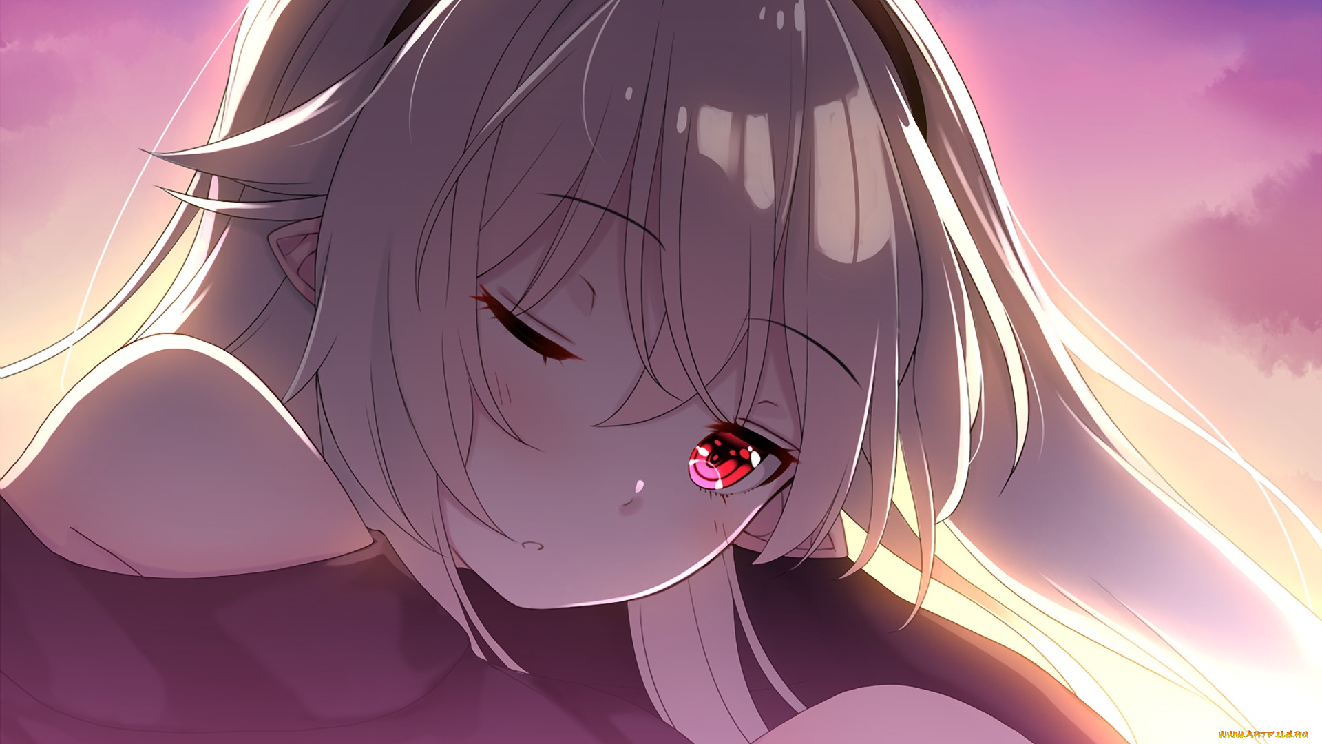 аниме, unknown, , другое, , взгляд, фон, девушка