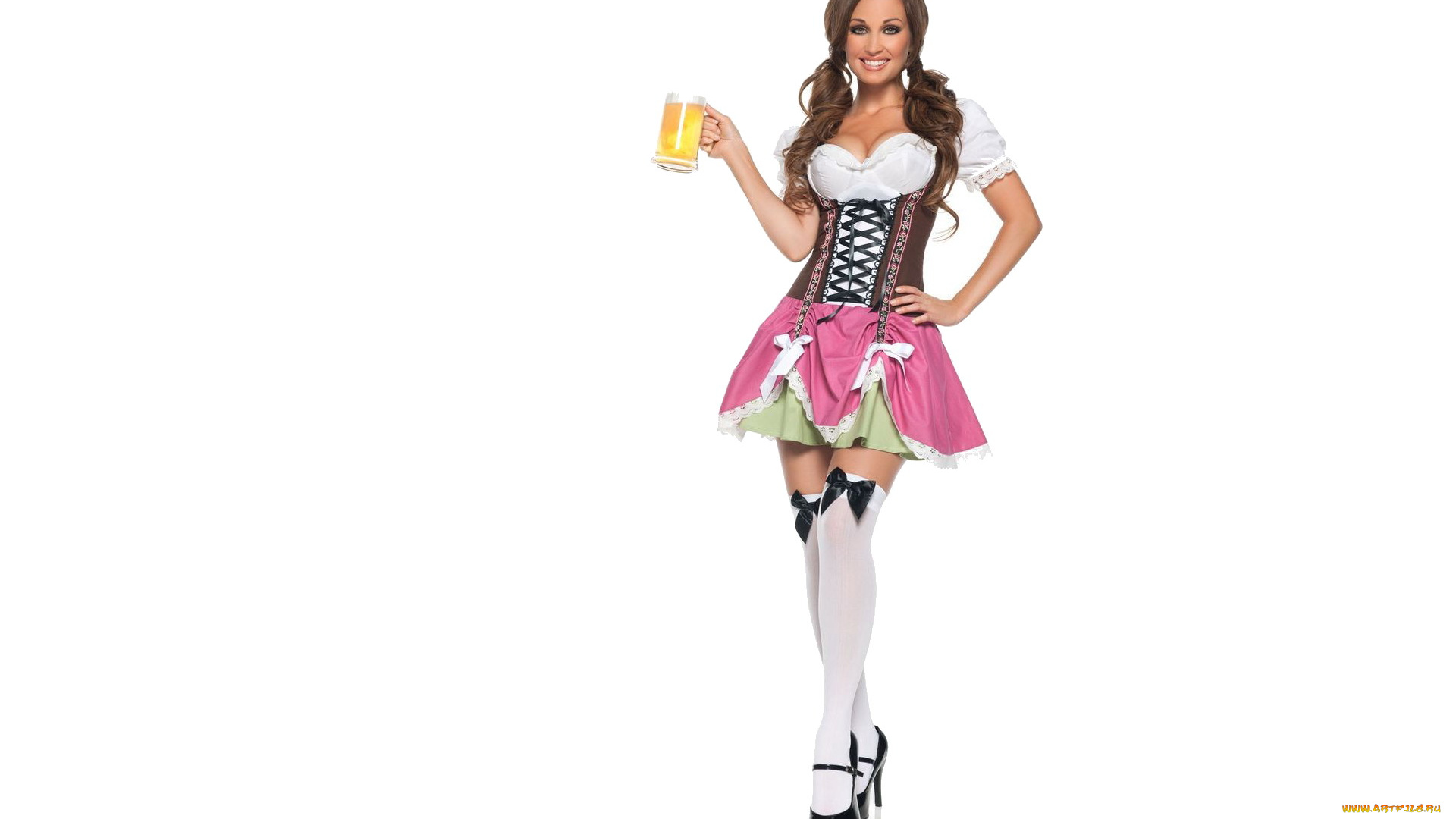 девушки, -unsort, , брюнетки, темноволосые, пиво, кружка, костюм, улыбка, шатенка