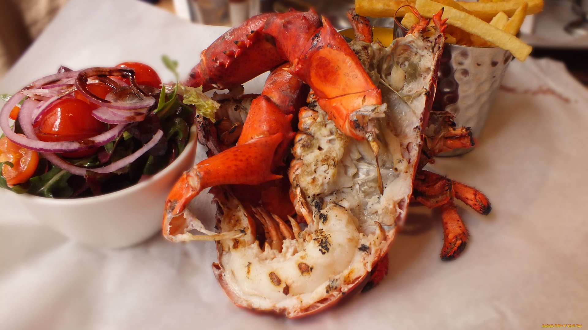 еда, рыбные, блюда, , с, морепродуктами, лобстер