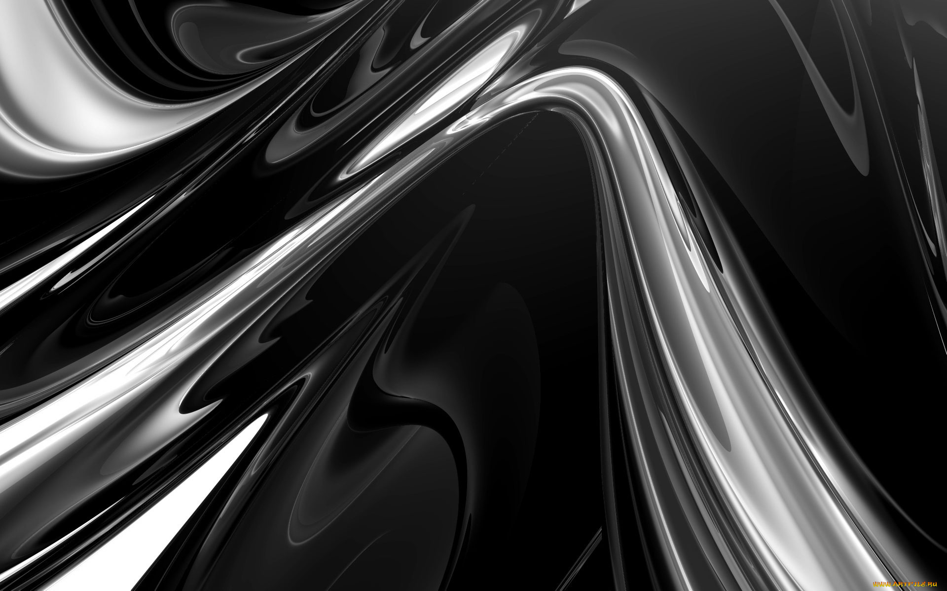 3д, графика, абстракция, , abstract, изгибы, сталь, плавность, отблеск