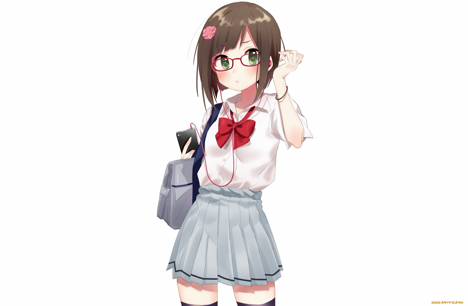 аниме, unknown, , другое, , девушка, взгляд, фон